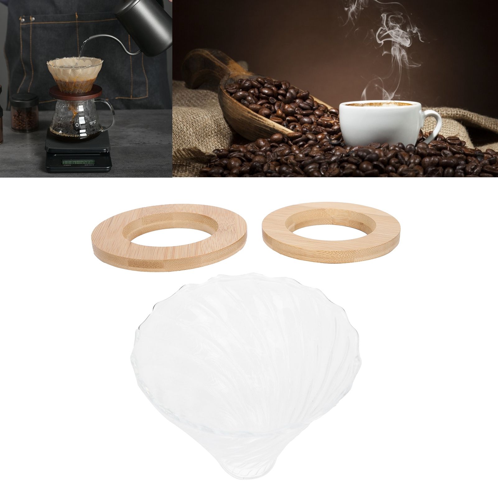 Pour Over Coffee Dripper Cone Filter Cup Coffee Maker Accessories with Wood view 10