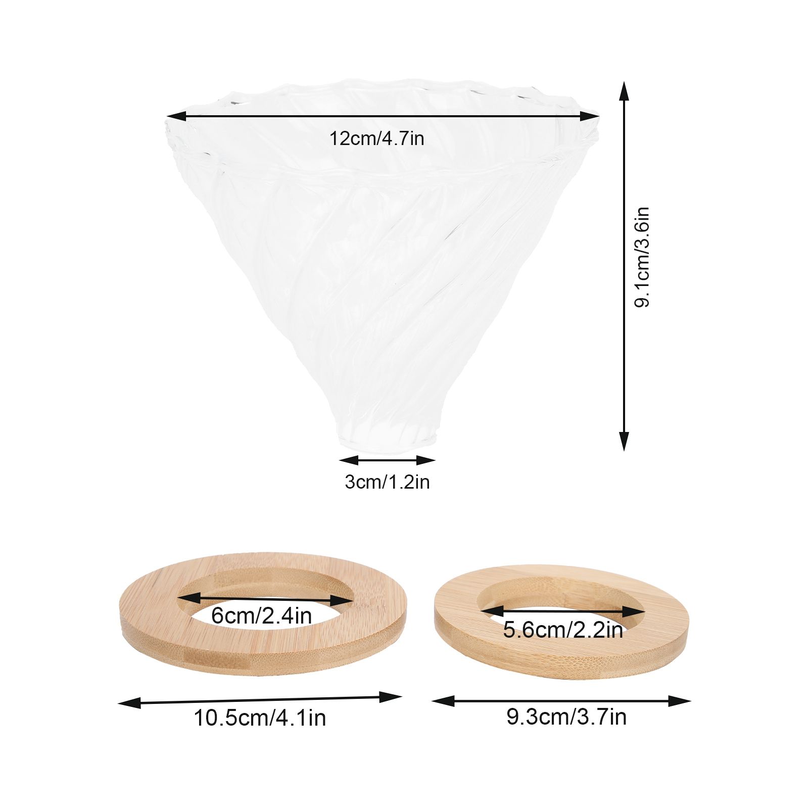 Pour Over Coffee Dripper Cone Filter Cup Coffee Maker Accessories with Wood view 14