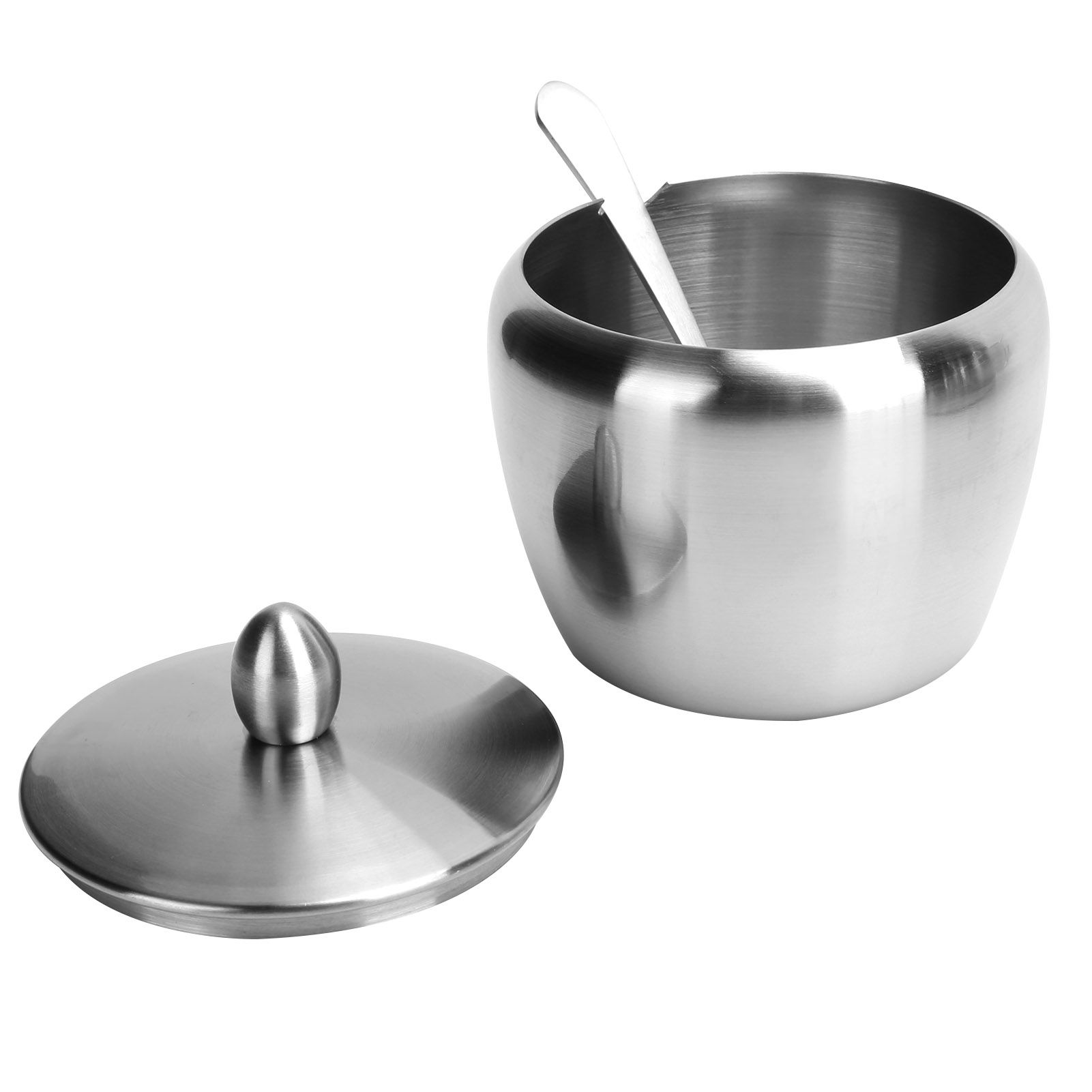 Stainless Steel Seasoning Pot Spice Salt Sugar Bowl Container with Rotating view 11
