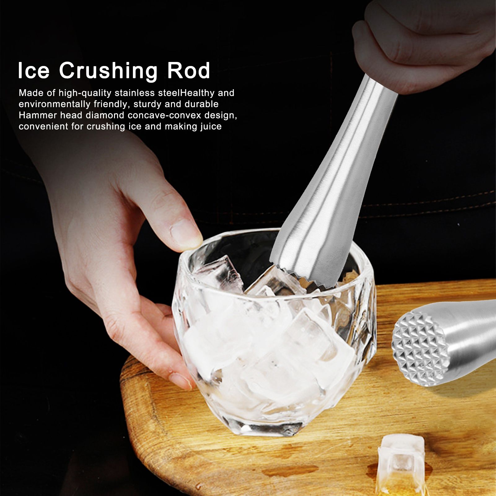 Stainless Steel Cocktail Muddler Bar Fruit Mixer Ice Crushing Tools DIY Drinks view 15
