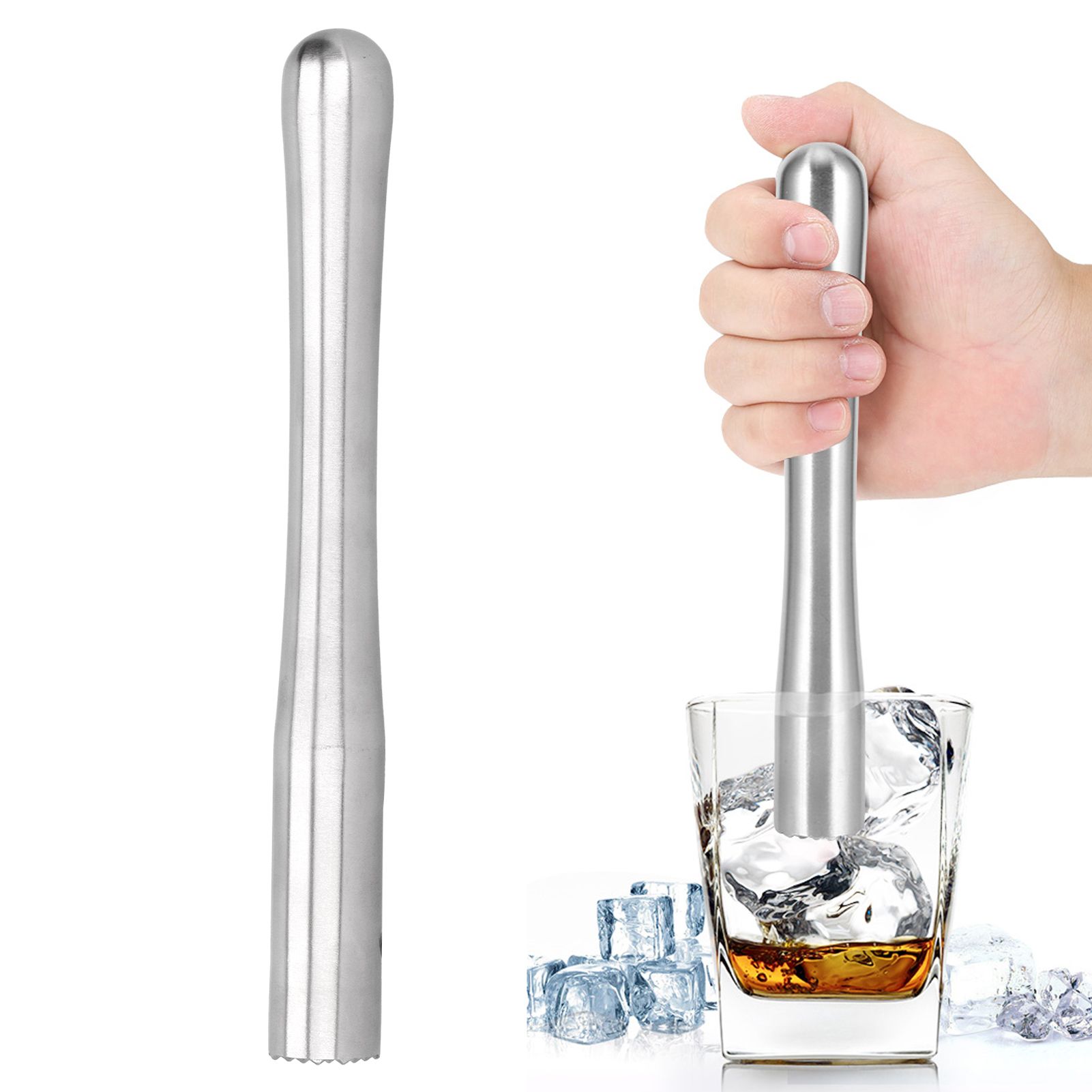 Stainless Steel Ice Crushing Rod Mixer Cocktail Muddler Barware Kitchen Tools view 9