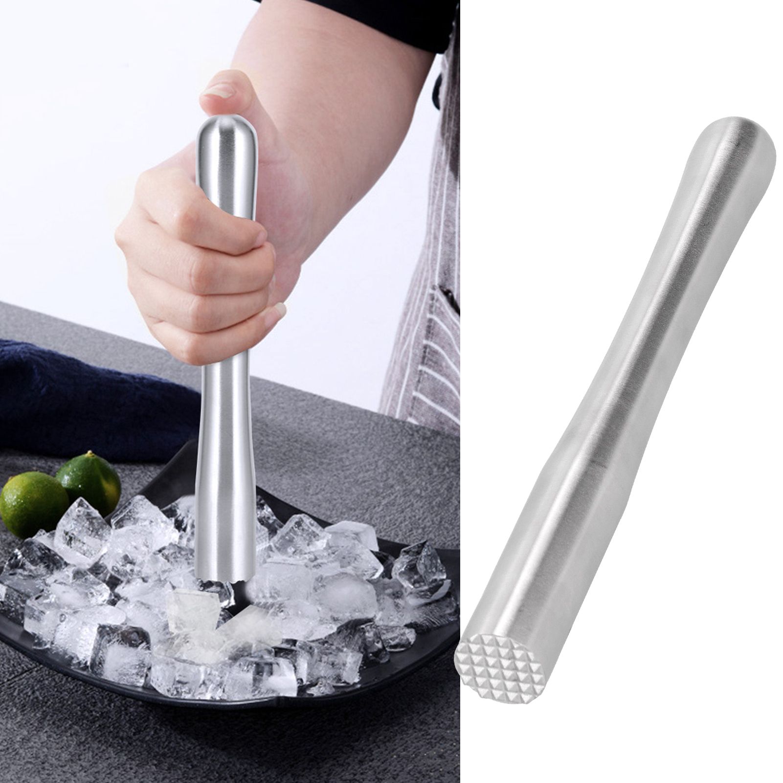 Stainless Steel Ice Crushing Rod Mixer Cocktail Muddler Barware Kitchen Tools view 10