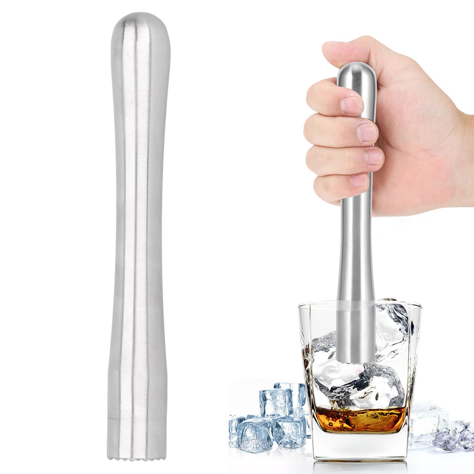 Stainless Steel Ice Crushing Rod Mixer Cocktail Muddler Barware Kitchen Tools view 10