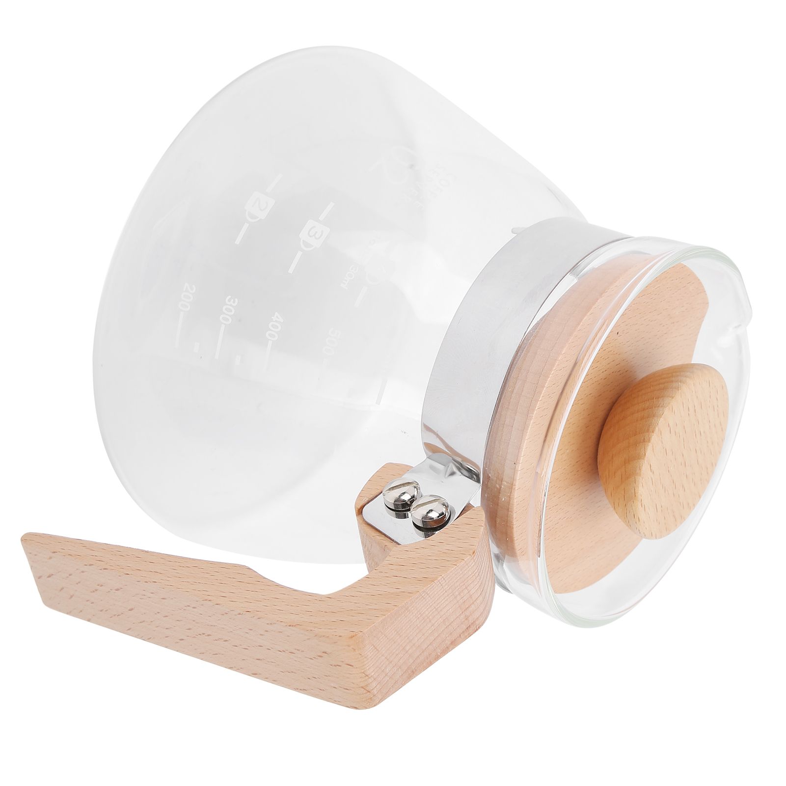 Pour Over Coffee Maker 600ml Glass Coffee Server Pot with Wooden Handle Lid view 8