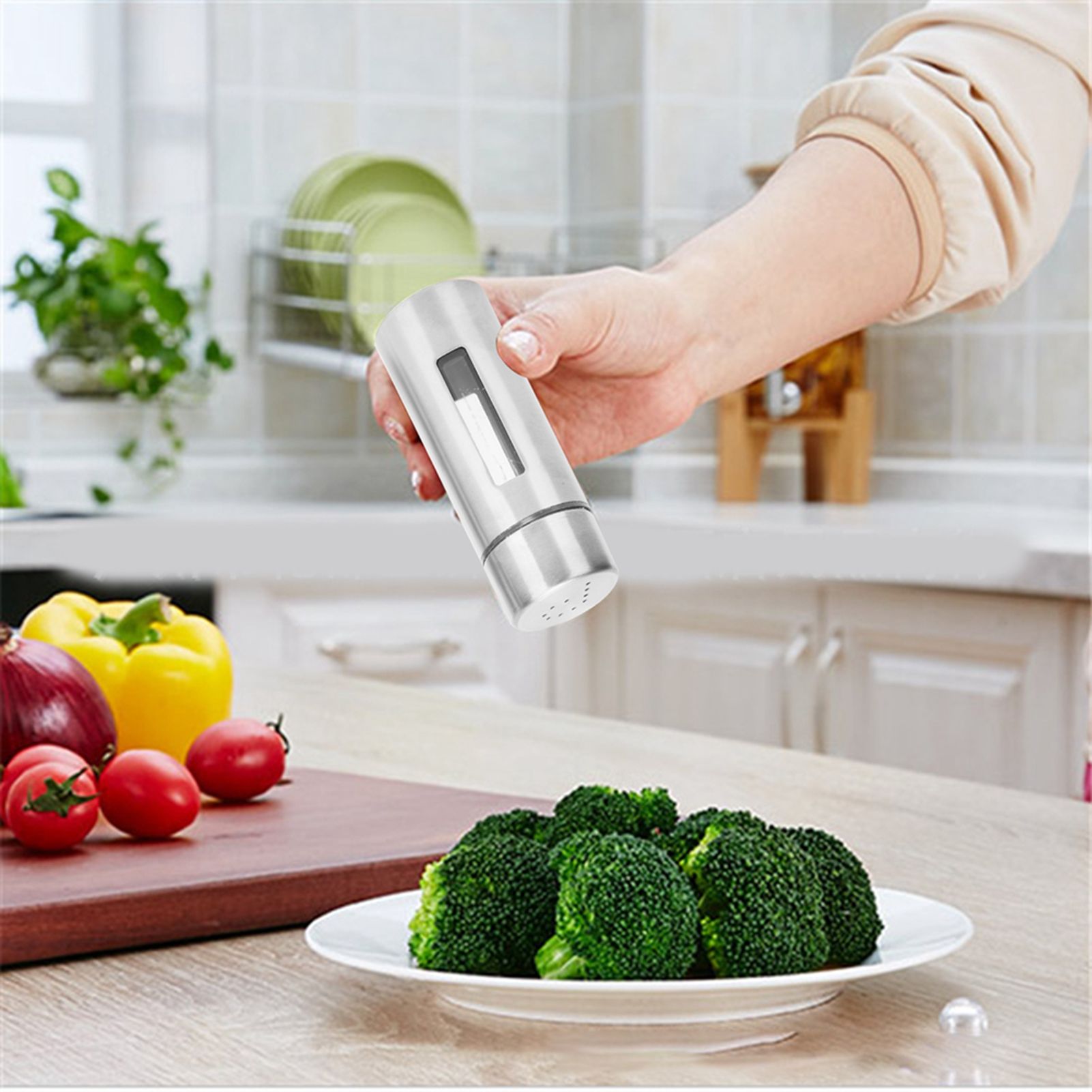 Condiment Container 304 Stainless Steel Seasoning Pots Set with Storage Rack view 13