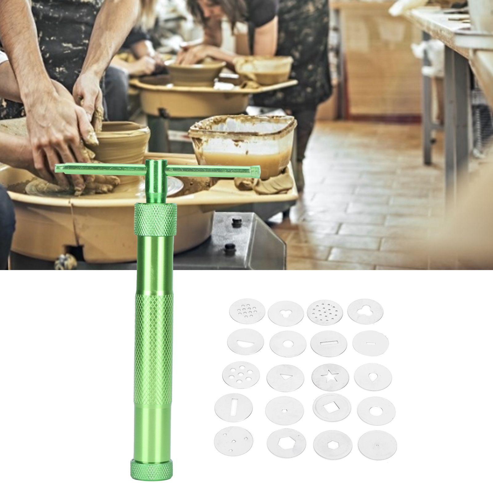 Clay Extruder Stainless Steel Rotating Squeezer Kit for Pottery Ceramic view 9