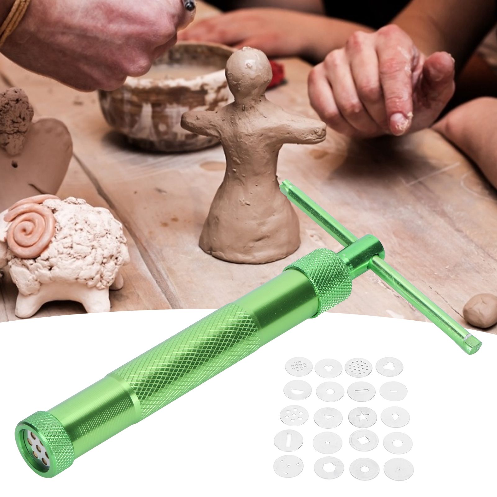Clay Extruder Stainless Steel Rotating Squeezer Kit for Pottery Ceramic view 10