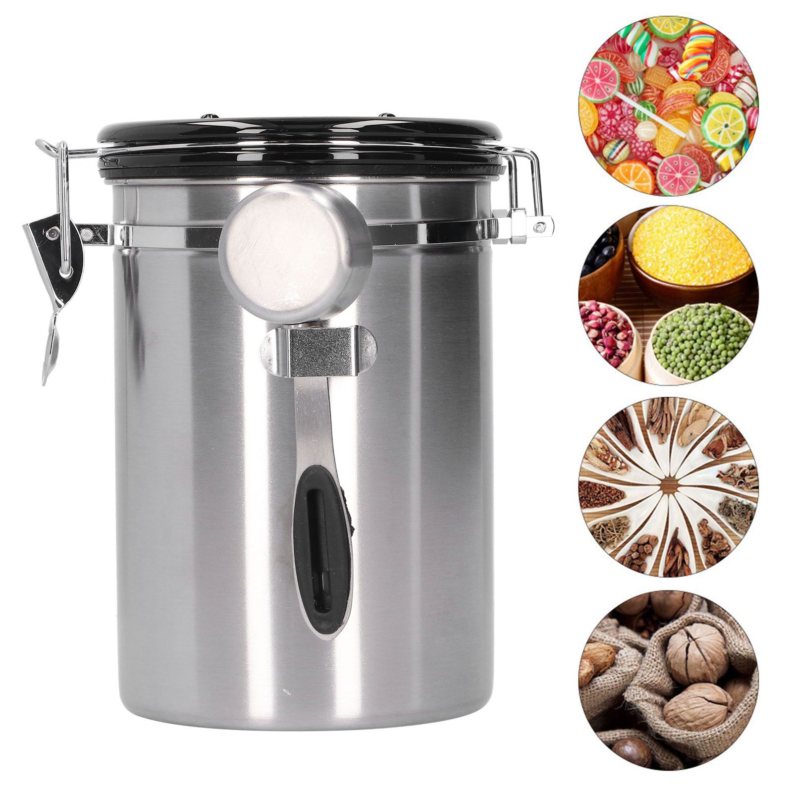Coffee Bean Container with Exhaust Valve Tea Leaf Storage Canister for Kitchen view 9