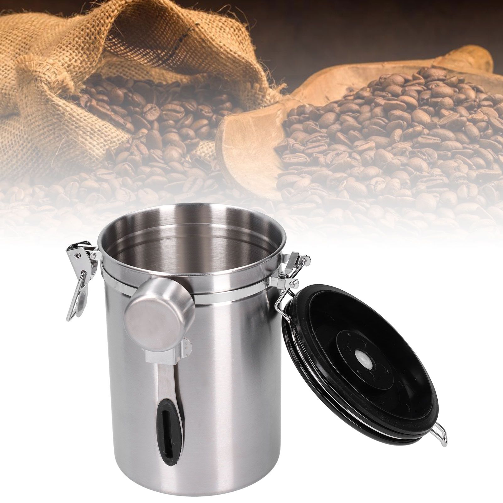 Coffee Bean Container with Exhaust Valve Tea Leaf Storage Canister for Kitchen view 10