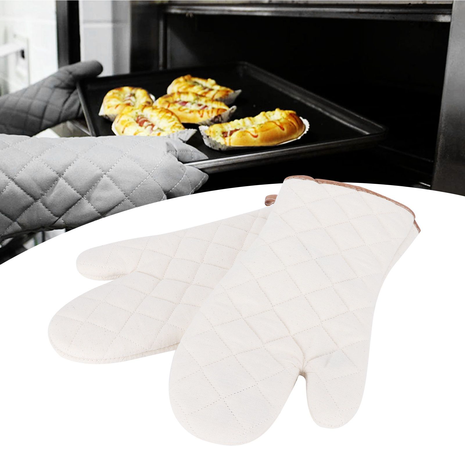 1Pair Heat Resistant Gloves Microwave Oven Mitts Cooking Tools for Home Restaurant view 9