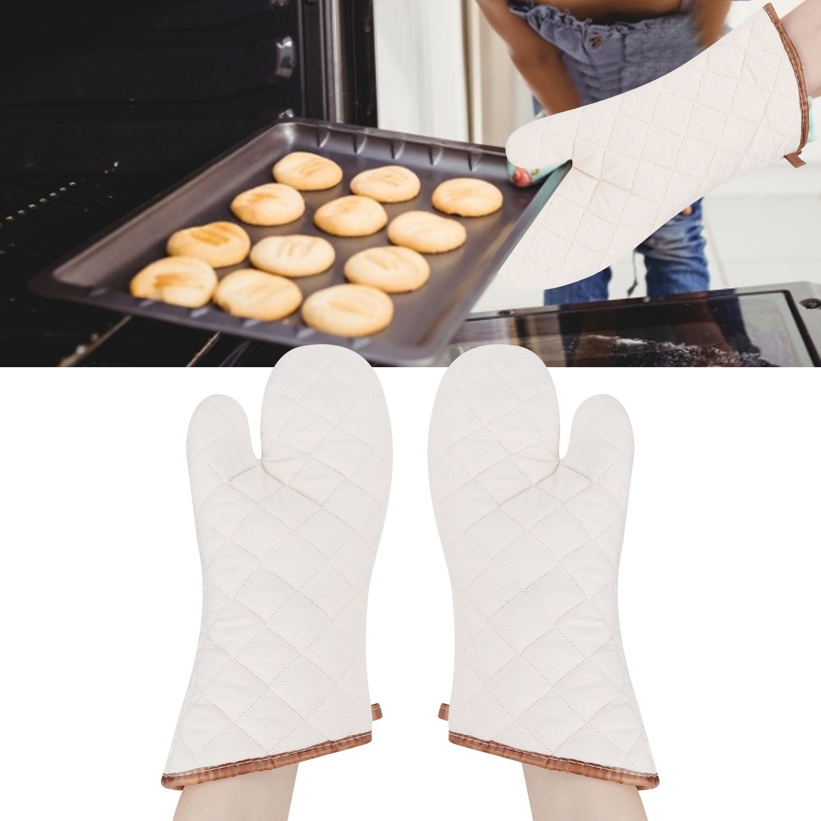 1Pair Heat Resistant Gloves Microwave Oven Mitts Cooking Tools for Home Restaurant view 10