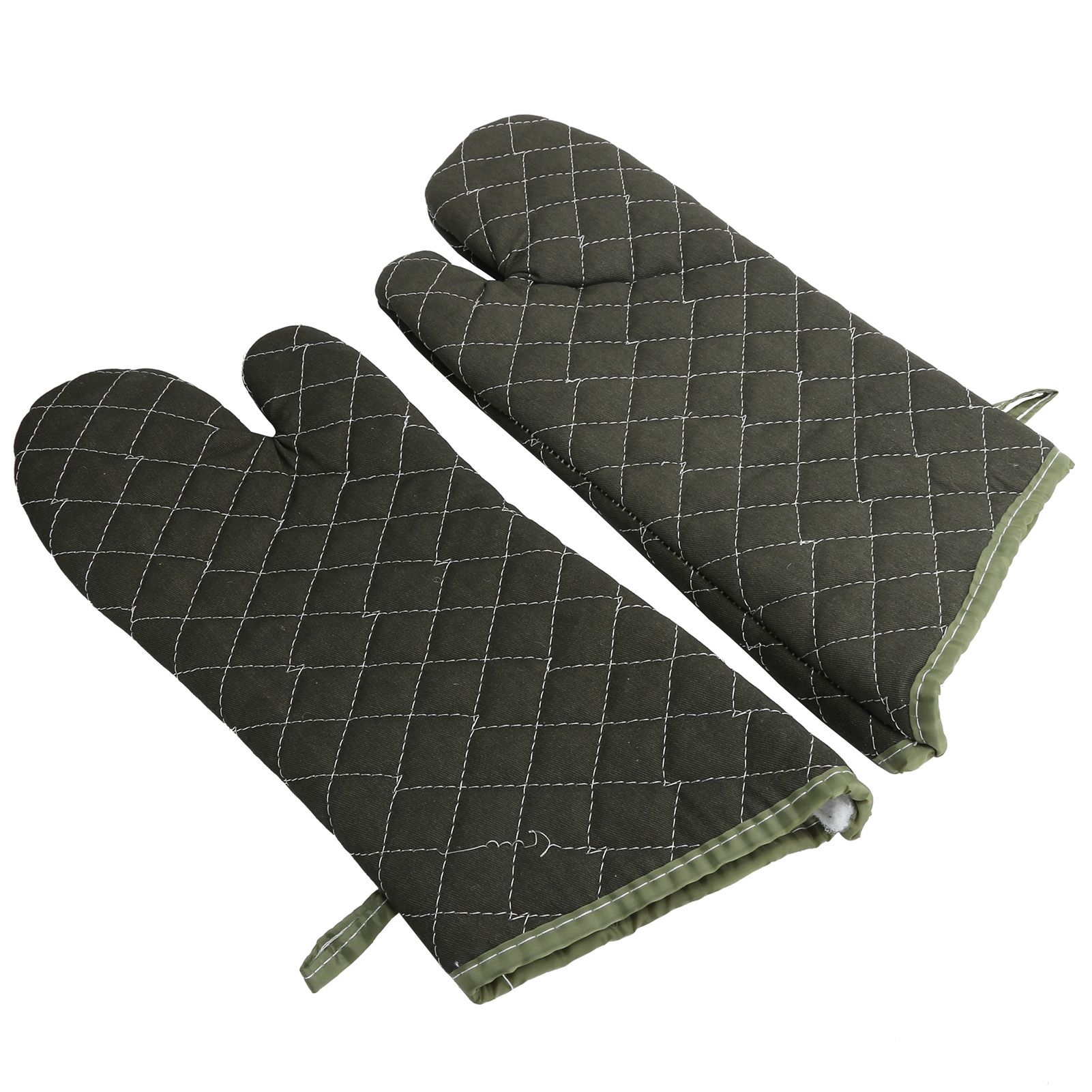 Baking Gloves Green Cotton Thick Heat Resistant Gloves for Electric Oven view 2