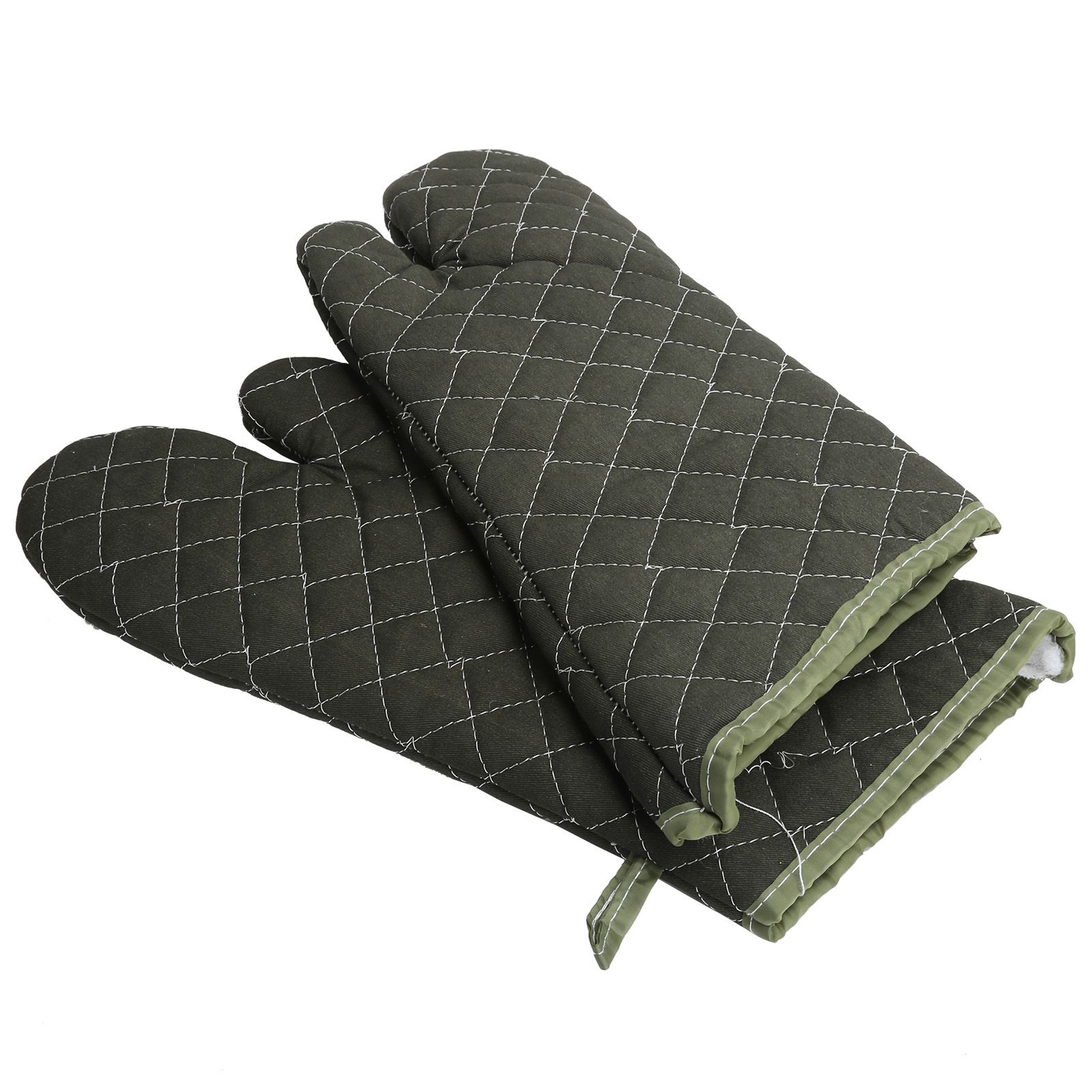 Baking Gloves Green Cotton Thick Heat Resistant Gloves for Electric Oven view 5