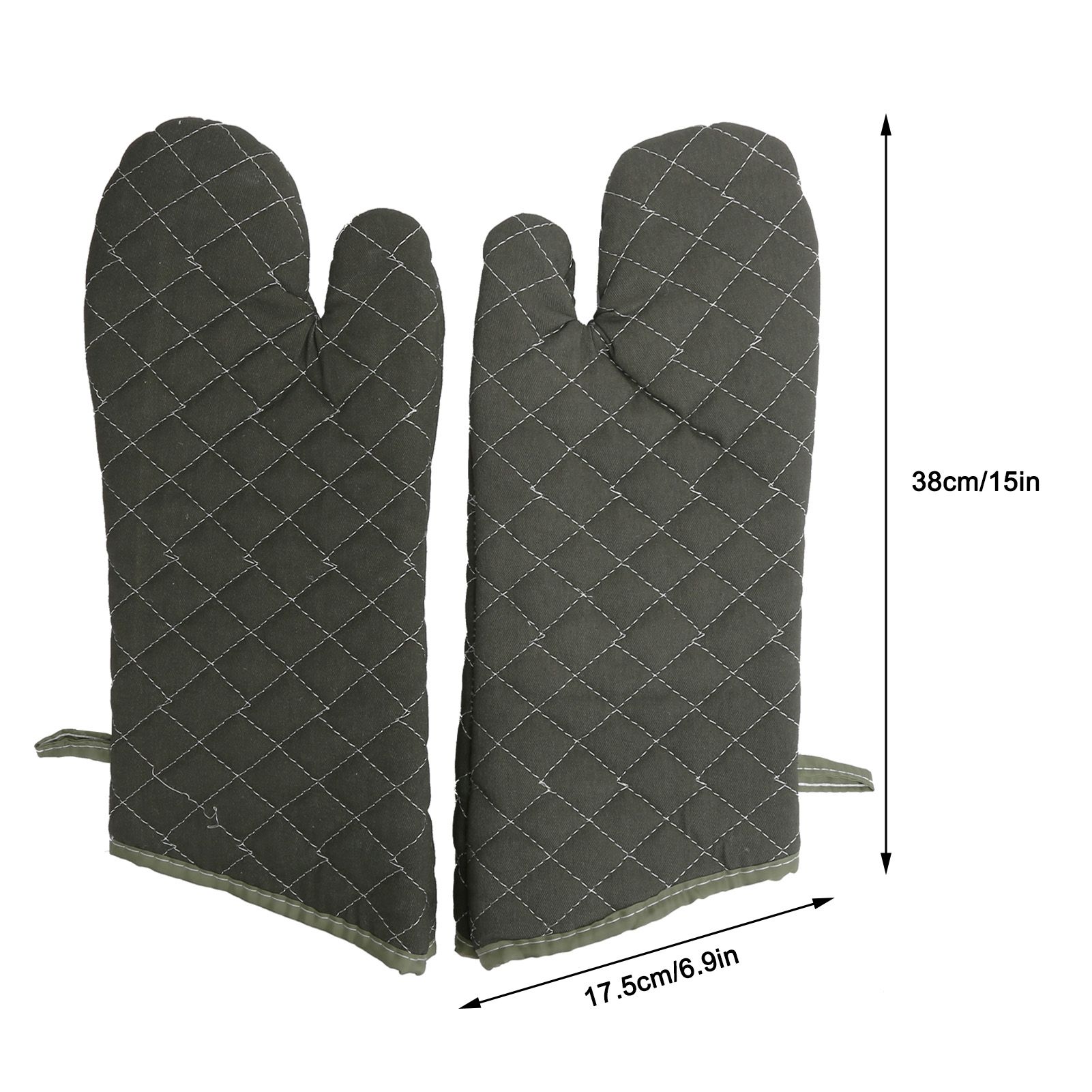Baking Gloves Green Cotton Thick Heat Resistant Gloves for Electric Oven view 14