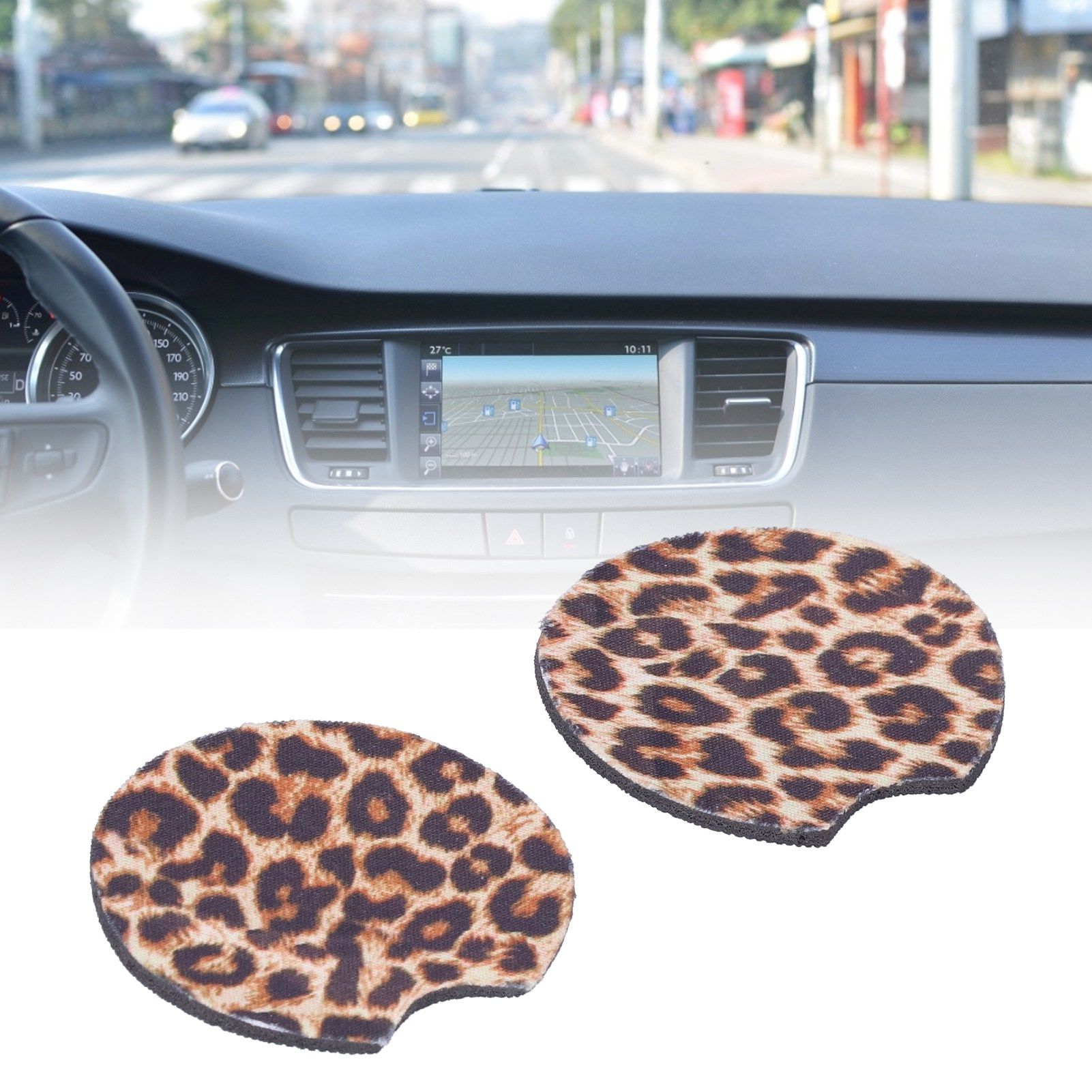 2Pcs Teacup Mat Waterproof Non Slip Car Coaster Neoprene Printed Cup Pad Protector view 9