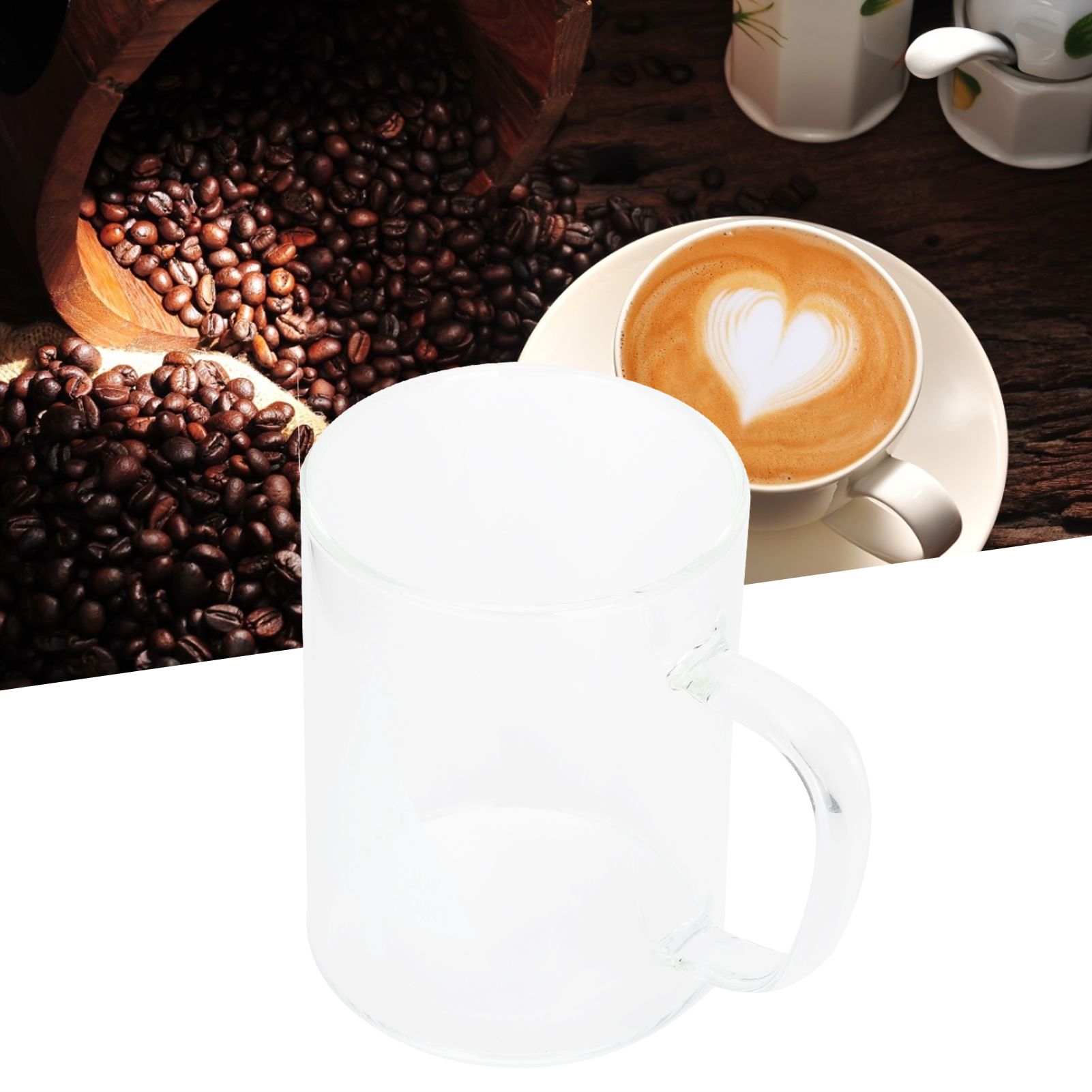 350ml Transparent Milk Cup Coffee Mug Tea Glass Drinkware with Handle for view 9
