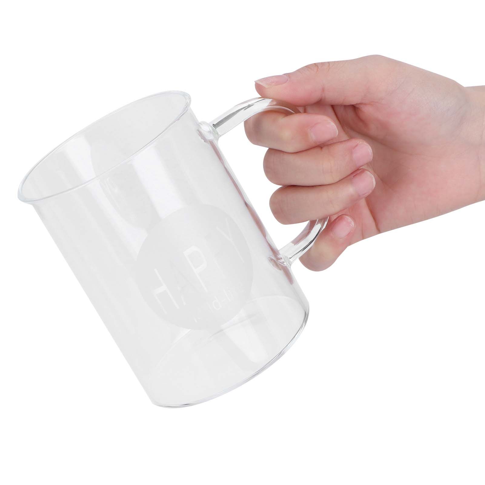 350ml Coffee Cup Transparent High Borosilicate Glass Mug with Handle for Milk view 3