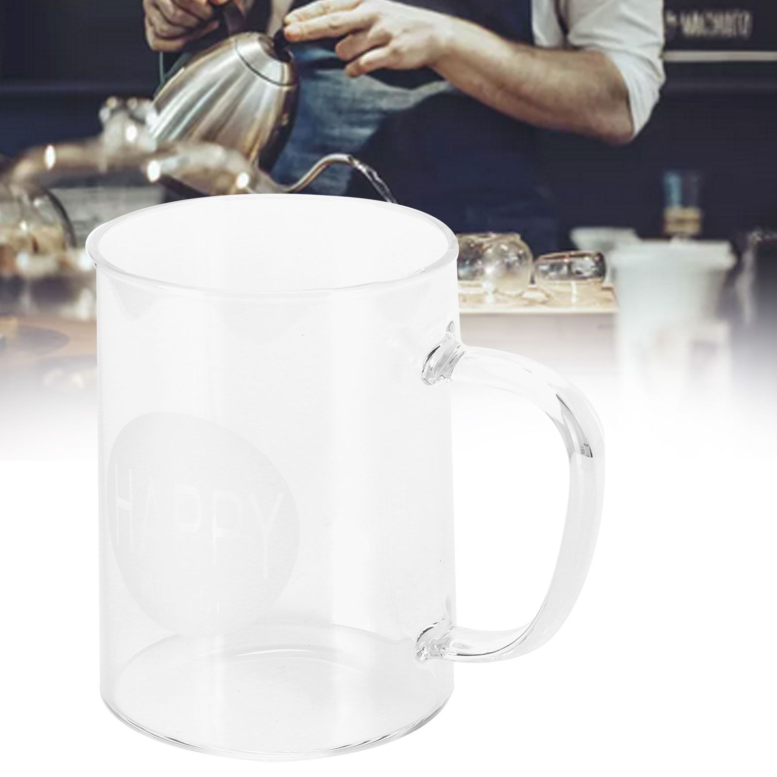 350ml Coffee Cup Transparent High Borosilicate Glass Mug with Handle for Milk view 9