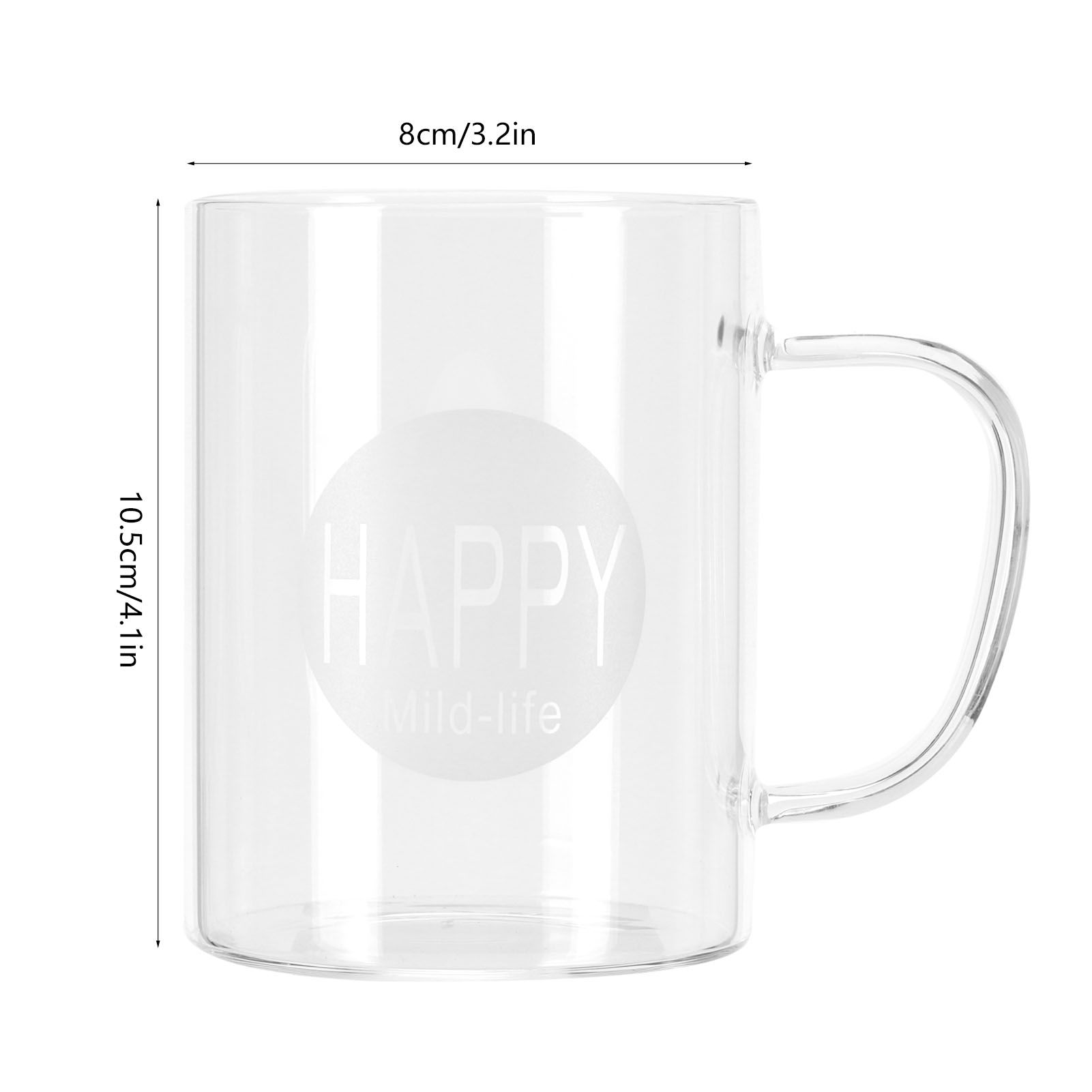 350ml Coffee Cup Transparent High Borosilicate Glass Mug with Handle for Milk view 11