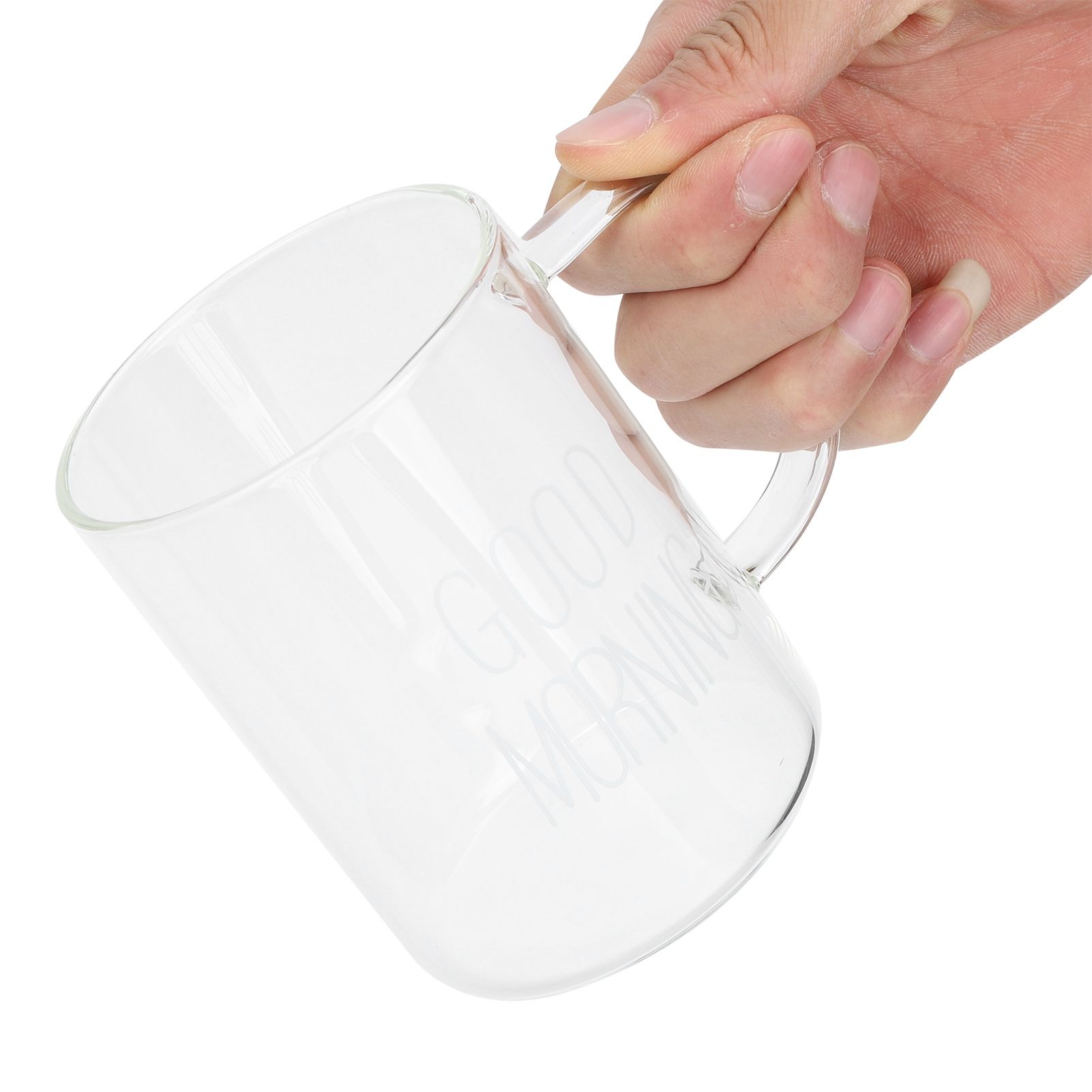 350ML Transparent Milk Coffee Mug with Handle Glass Water Cup Drinkware view 7