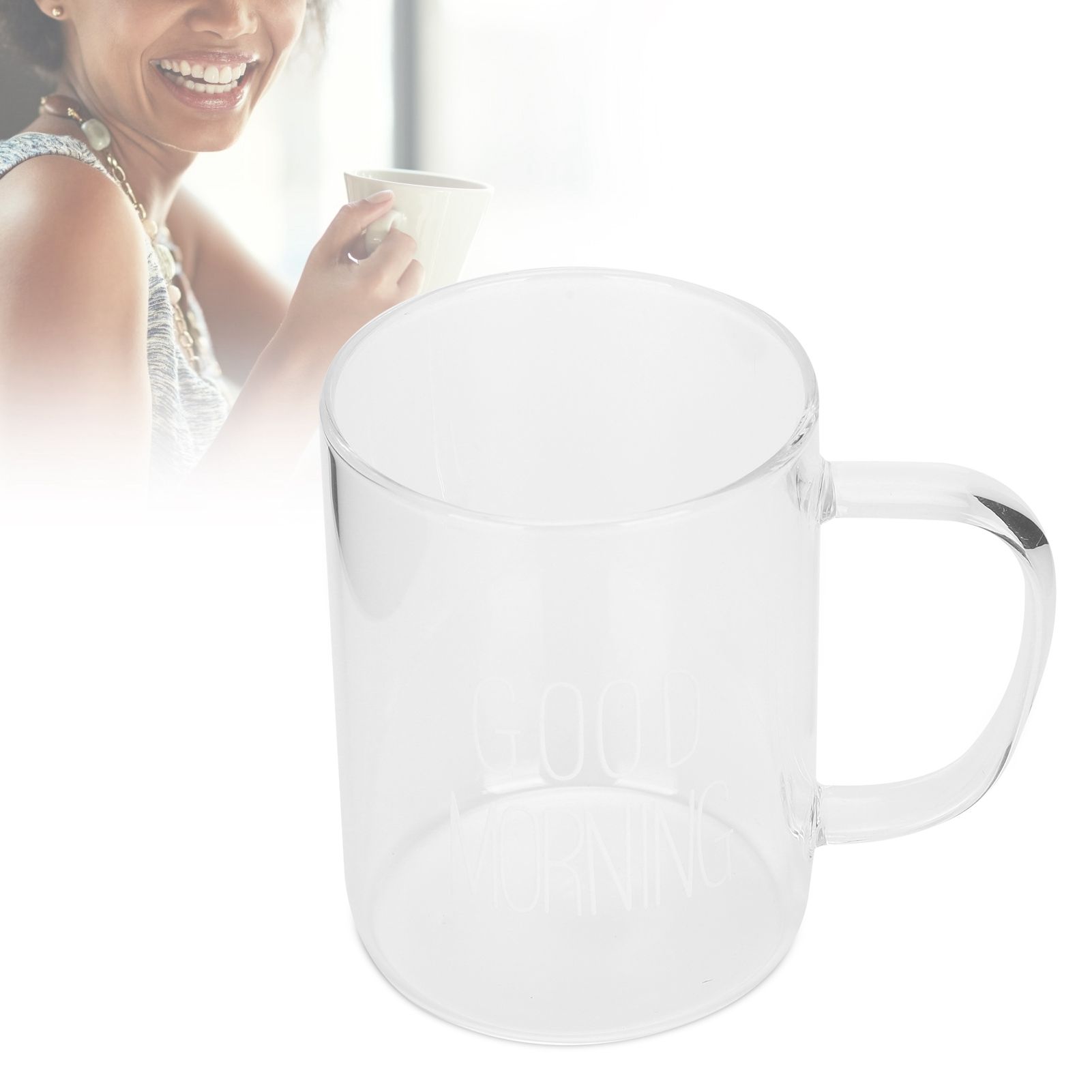 350ML Transparent Milk Coffee Mug with Handle Glass Water Cup Drinkware view 10