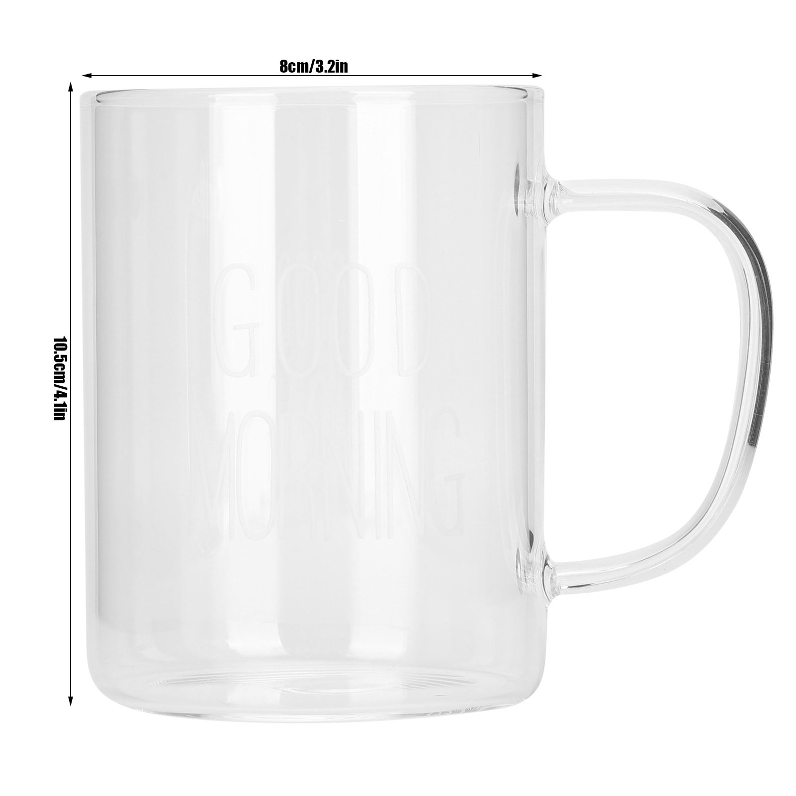 350ML Transparent Milk Coffee Mug with Handle Glass Water Cup Drinkware view 11