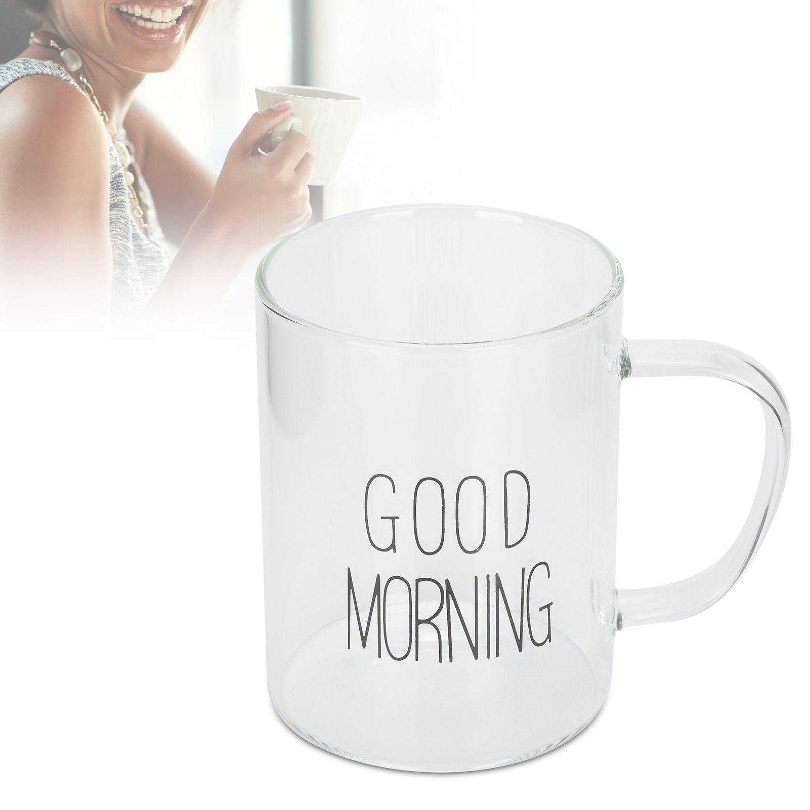350ML Transparent Milk Coffee Mug with Handle Glass Water Cup Drinkware view 10