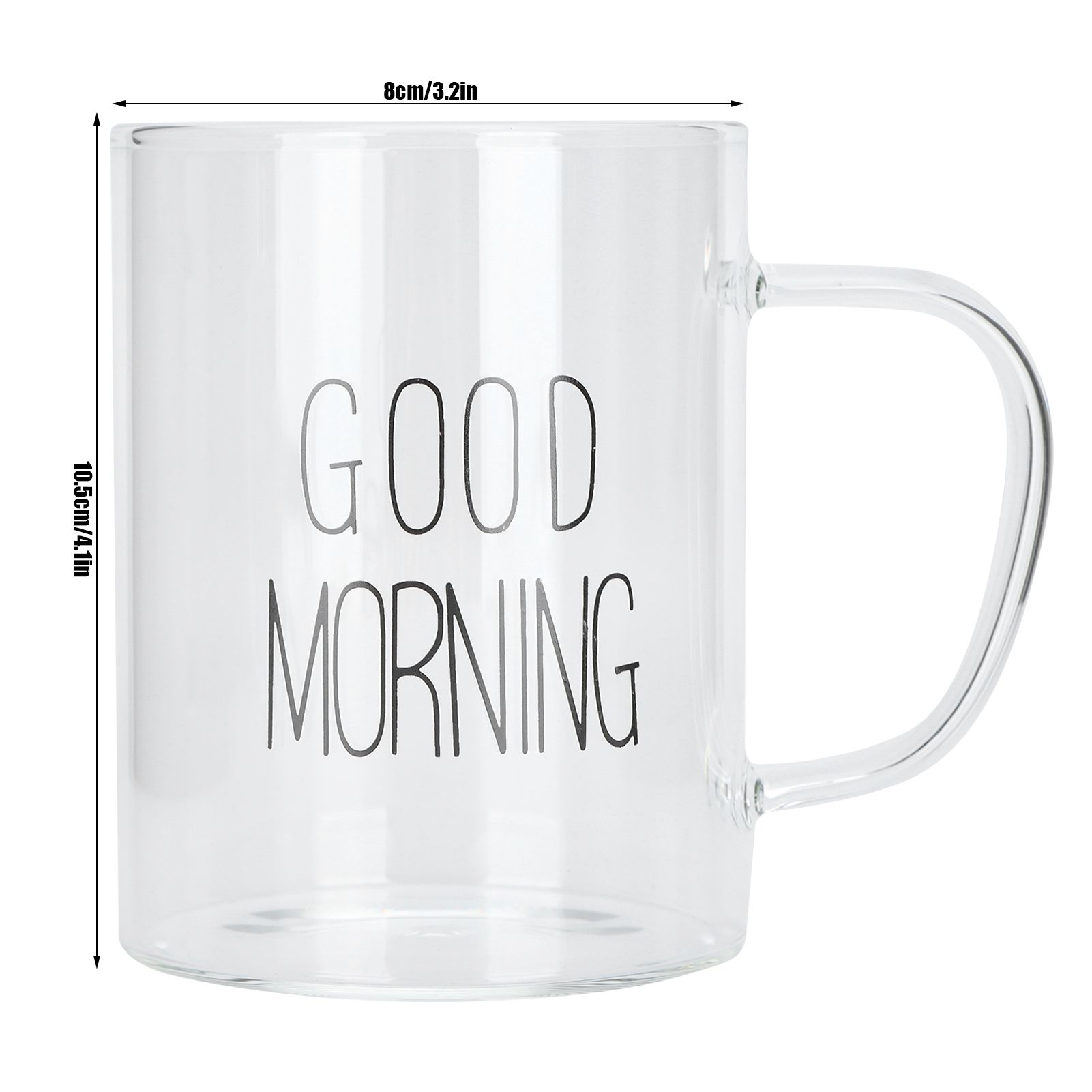 350ML Transparent Milk Coffee Mug with Handle Glass Water Cup Drinkware view 11
