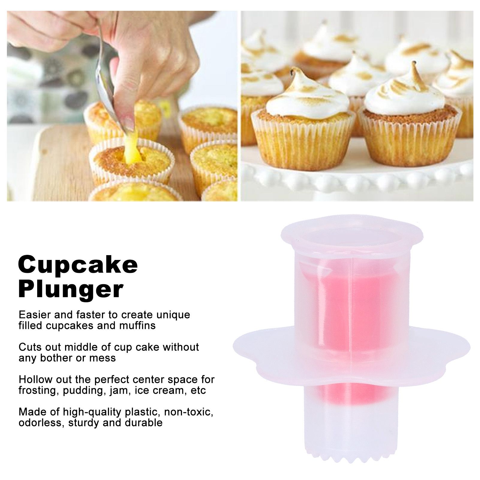 Cupcake Corer Plunger Cake Core Remover Cream Jam Filling Decorating for DIY view 15