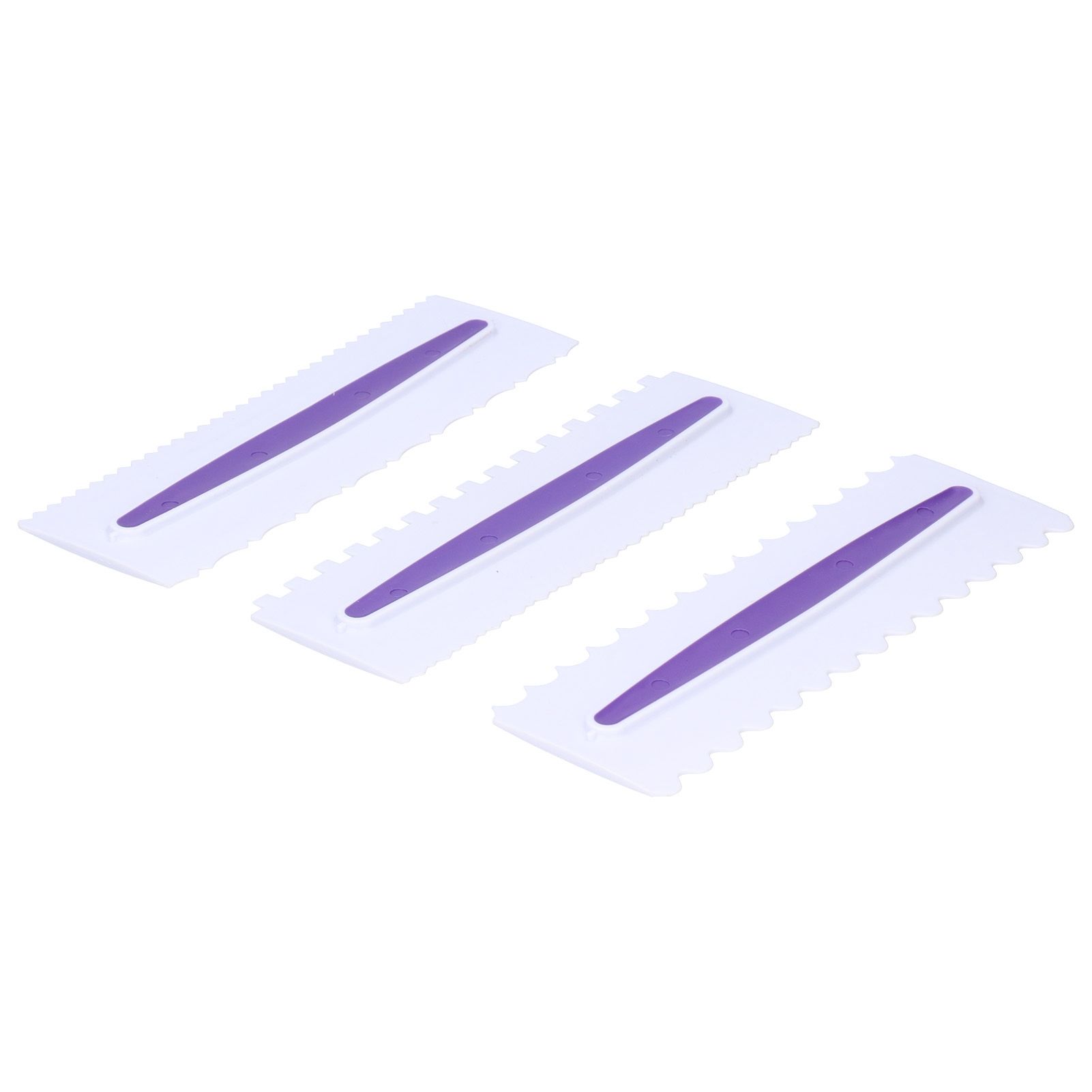 3Pcs Cake Icing Spatula Frosting Scraper Comb Edge Smoothing Decorating Tool view 4