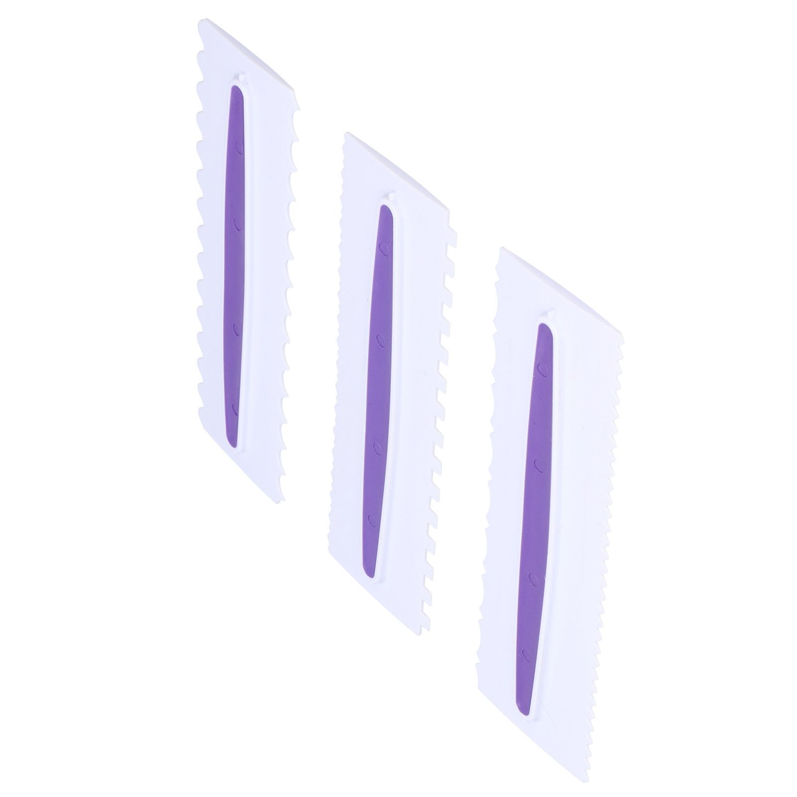3Pcs Cake Icing Spatula Frosting Scraper Comb Edge Smoothing Decorating Tool view 5