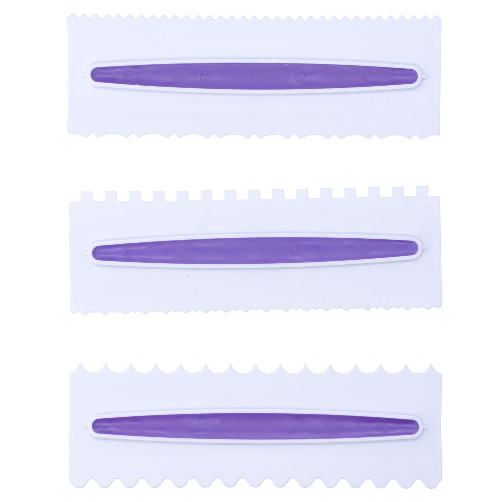 3Pcs Cake Icing Spatula Frosting Scraper Comb Edge Smoothing Decorating Tool view 7