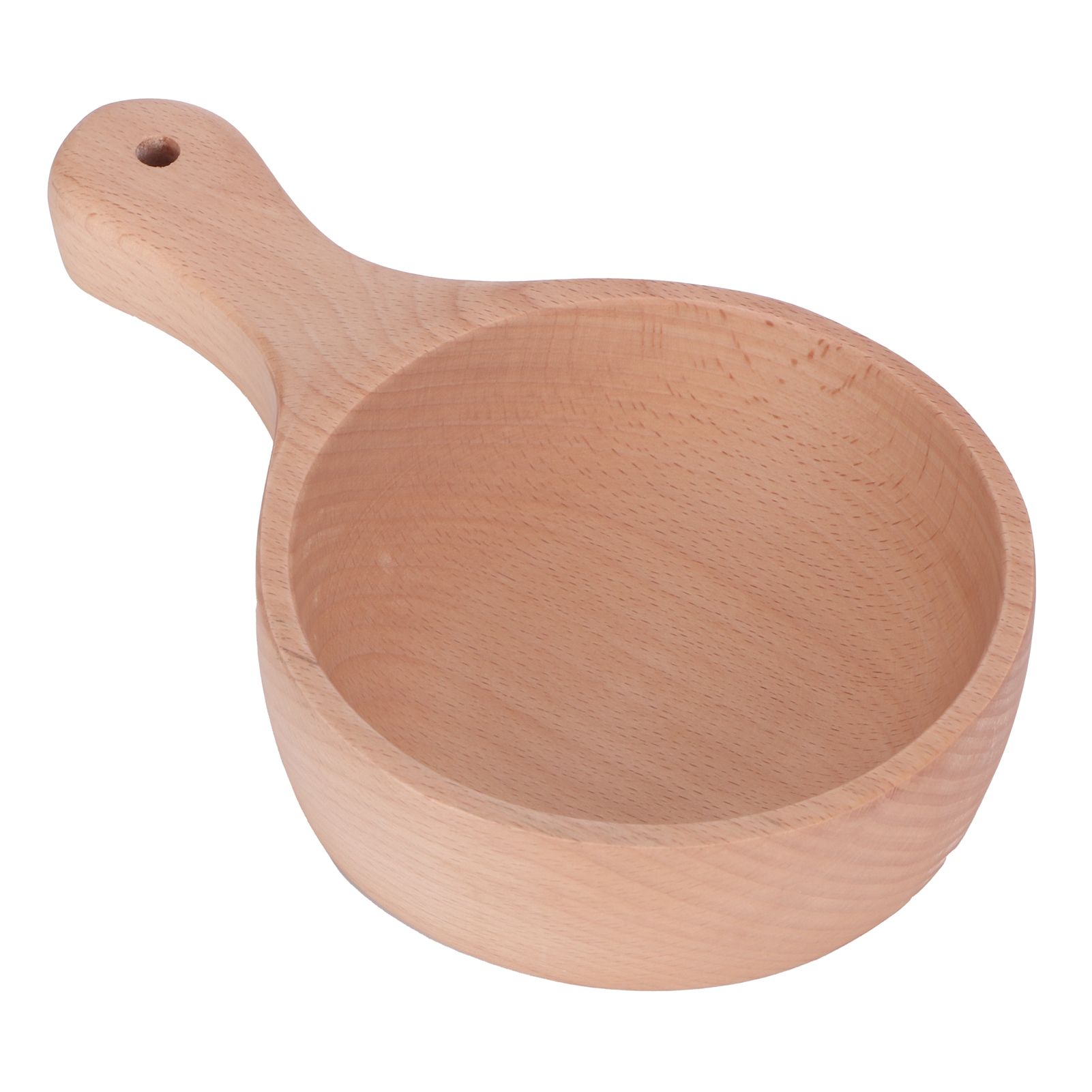 Wooden Salad Bowl with Handle JapaneseStyle Noodles Fruit Bowl Kitchen Tablewares view 5