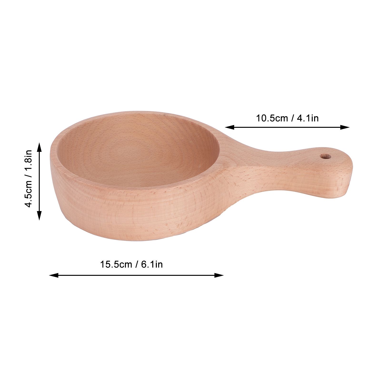 Wooden Salad Bowl with Handle JapaneseStyle Noodles Fruit Bowl Kitchen Tablewares view 14