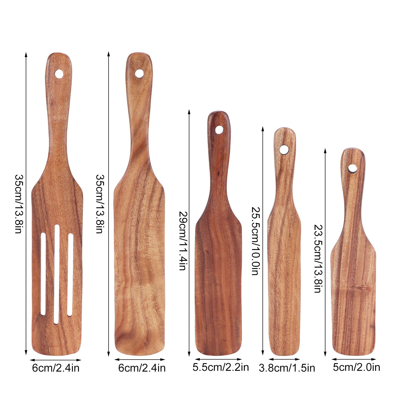5Pcs/Set Wooden Spatulas Turner Cooking Utensil Kit Tableware Kitchen Accessories view 14