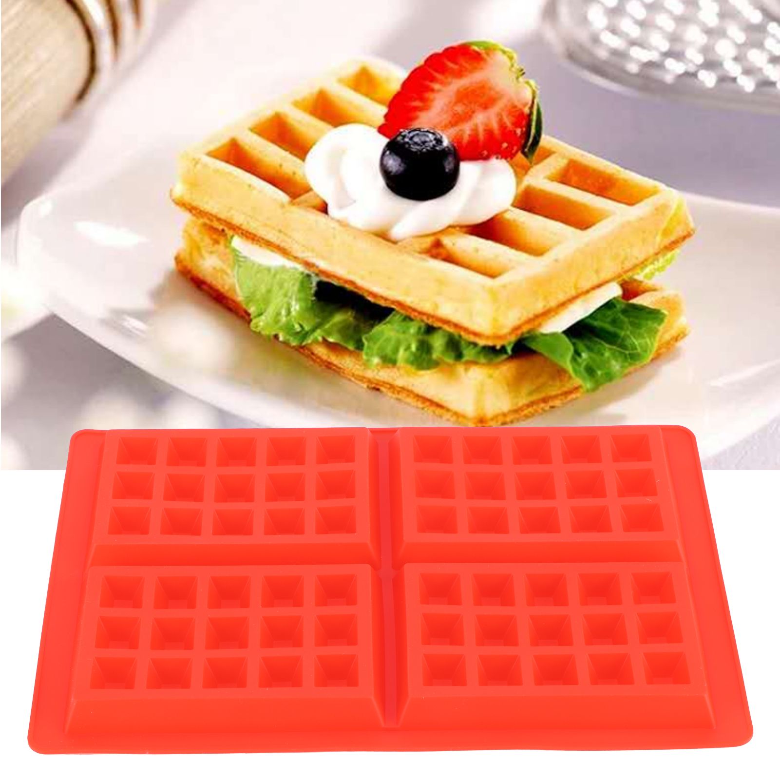 DIY Waffle Mold Reusable Silicone Muffin Cake Mould Baking Utensil Kitchen view 9