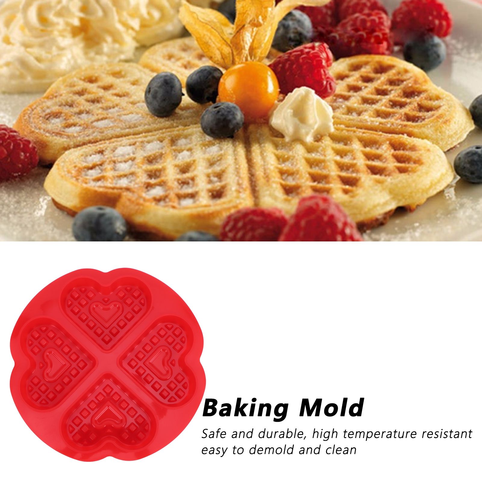 DIY Waffle Mold Reusable Silicone Muffin Cake Mould Baking Utensil Kitchen view 15