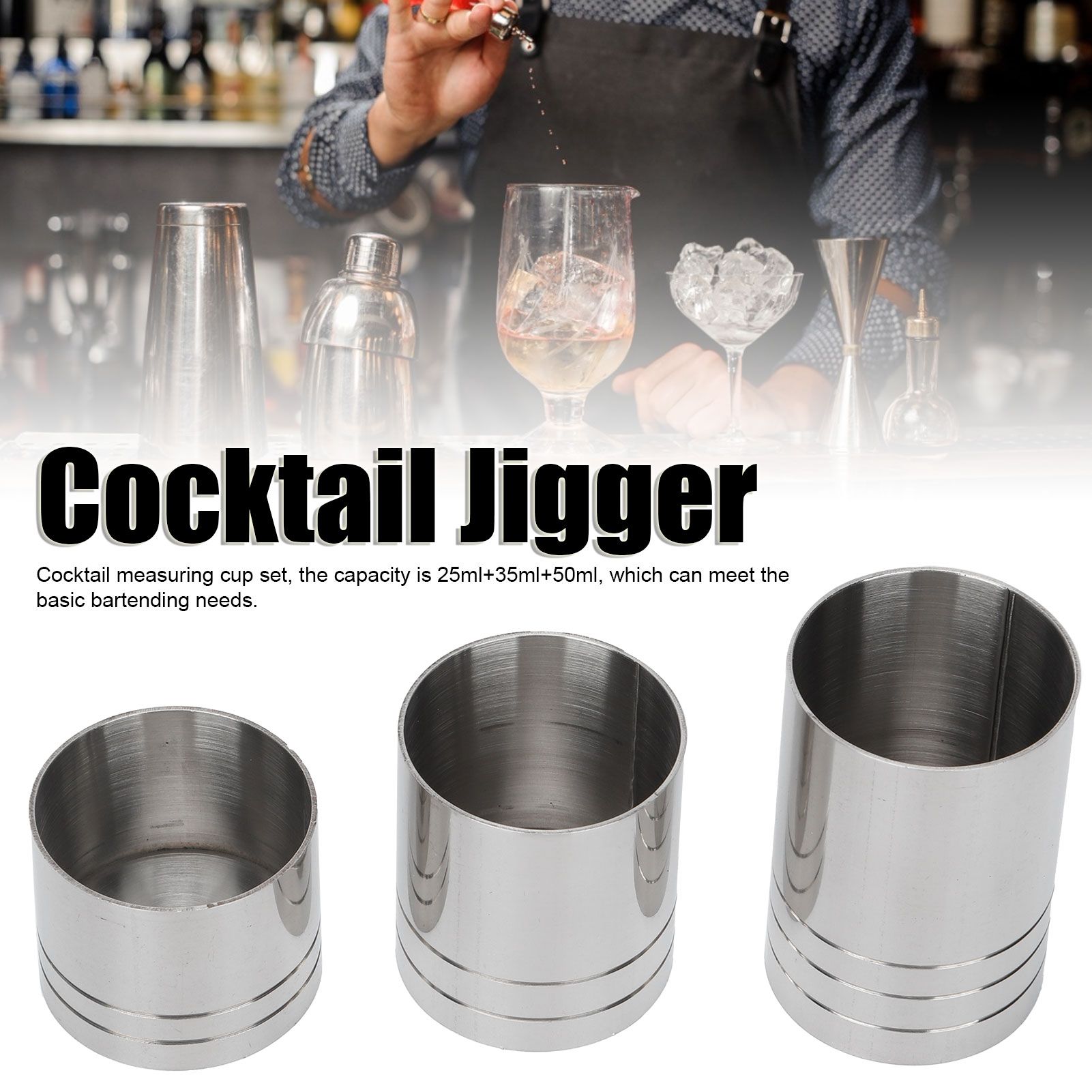 Cocktail Jigger Bar Drink Measuring Cup Ounce Cup Set Bartender Tool (25ml view 12