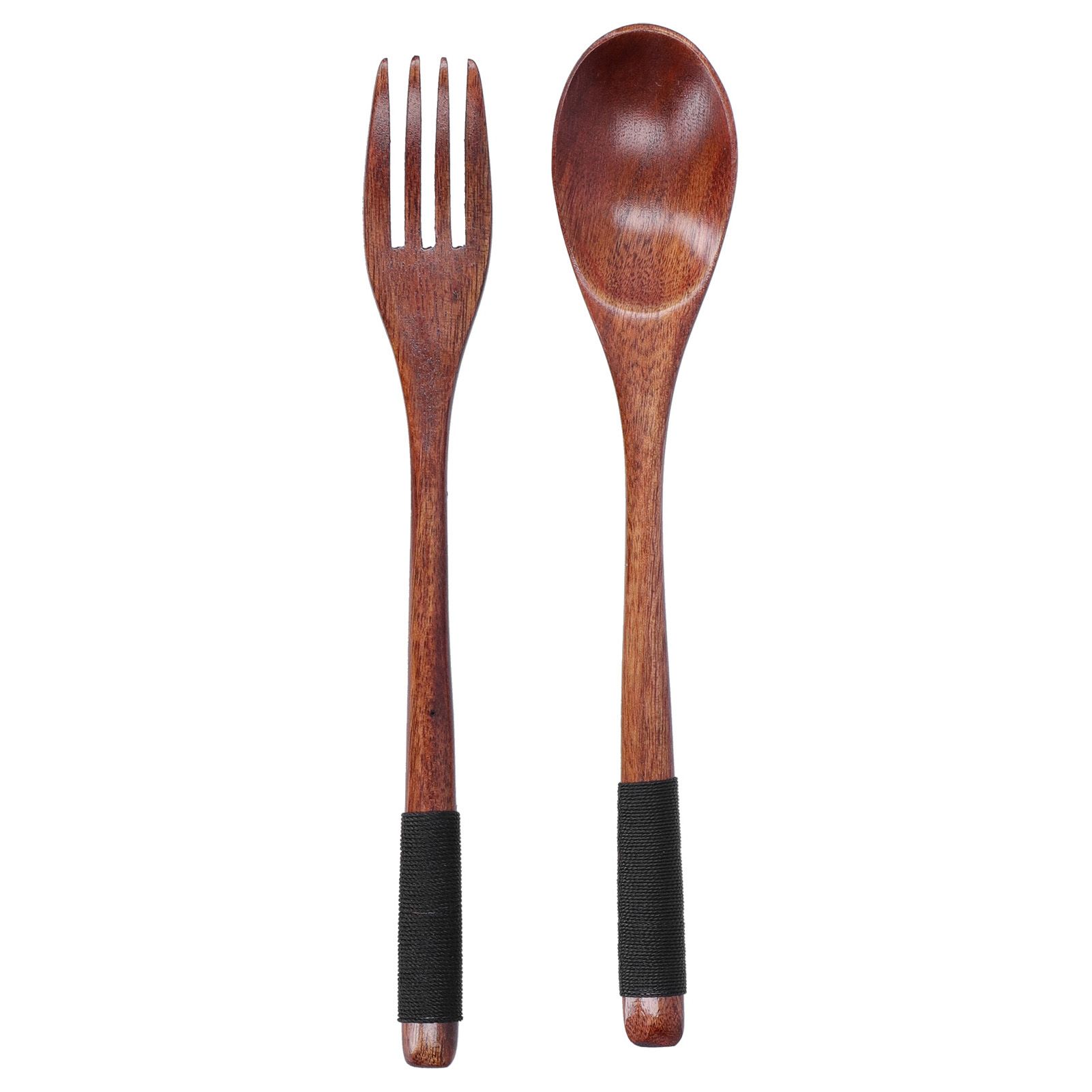 Japanese Style Cutlery Set Wooden Spoon Fork Soup Teaspoon Kitchen Cooking