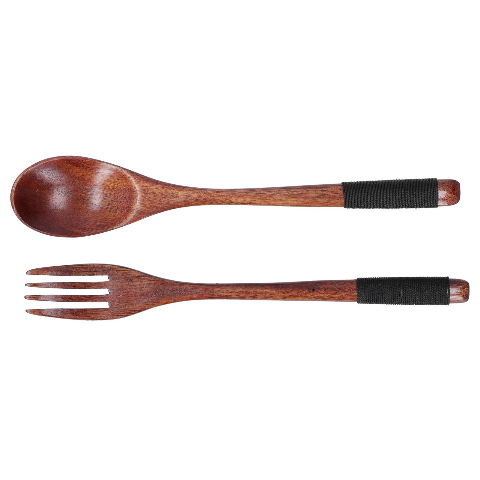 Japanese Style Cutlery Set Wooden Spoon Fork Soup Teaspoon Kitchen Cooking view 2