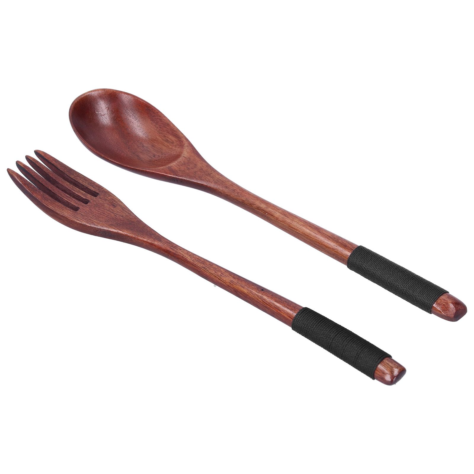 Japanese Style Cutlery Set Wooden Spoon Fork Soup Teaspoon Kitchen Cooking view 3
