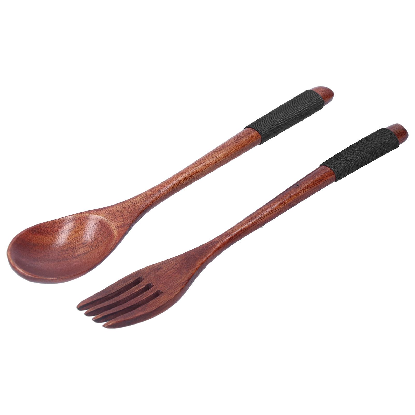Japanese Style Cutlery Set Wooden Spoon Fork Soup Teaspoon Kitchen Cooking view 4