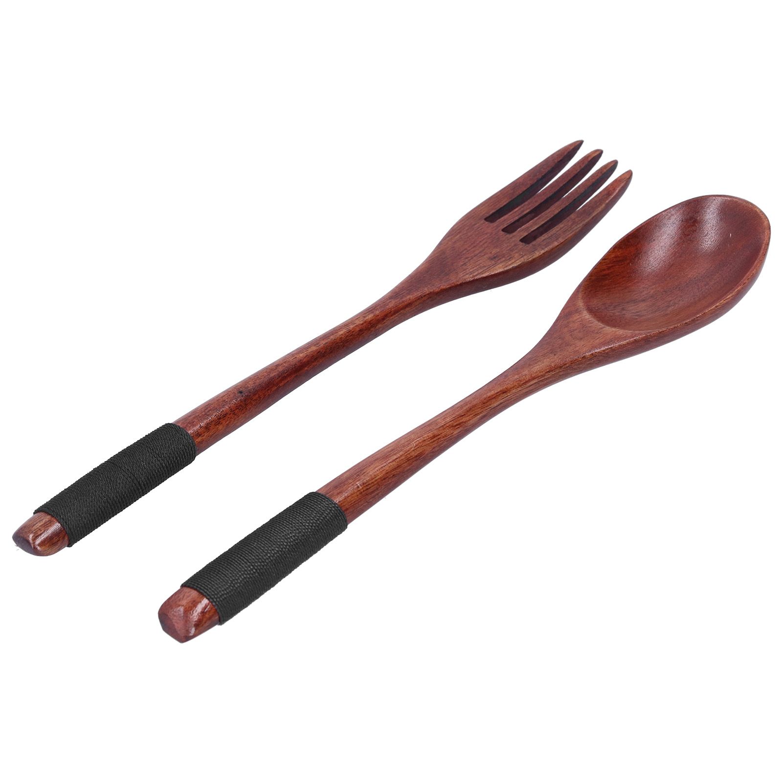 Japanese Style Cutlery Set Wooden Spoon Fork Soup Teaspoon Kitchen Cooking view 7