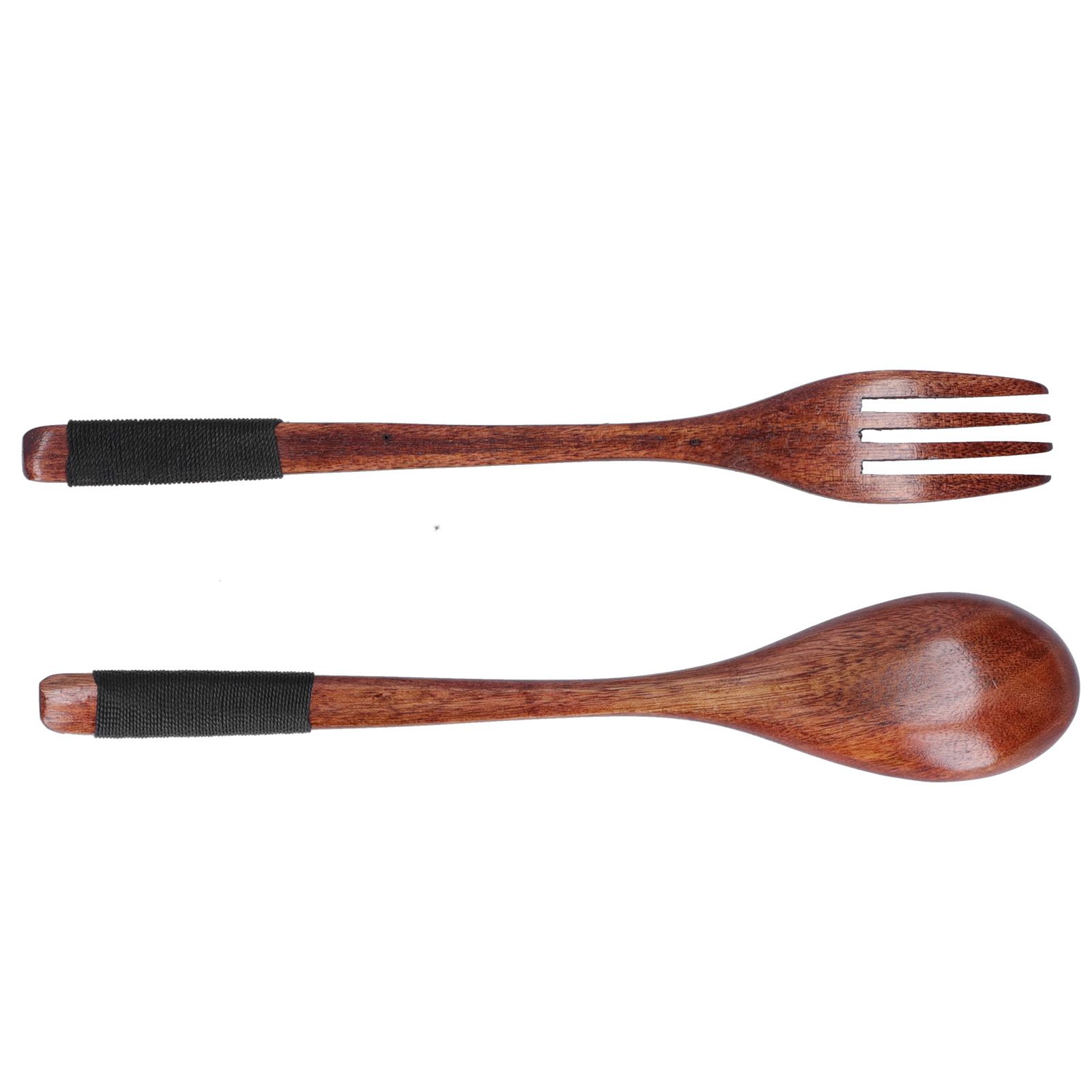 Japanese Style Cutlery Set Wooden Spoon Fork Soup Teaspoon Kitchen Cooking view 14
