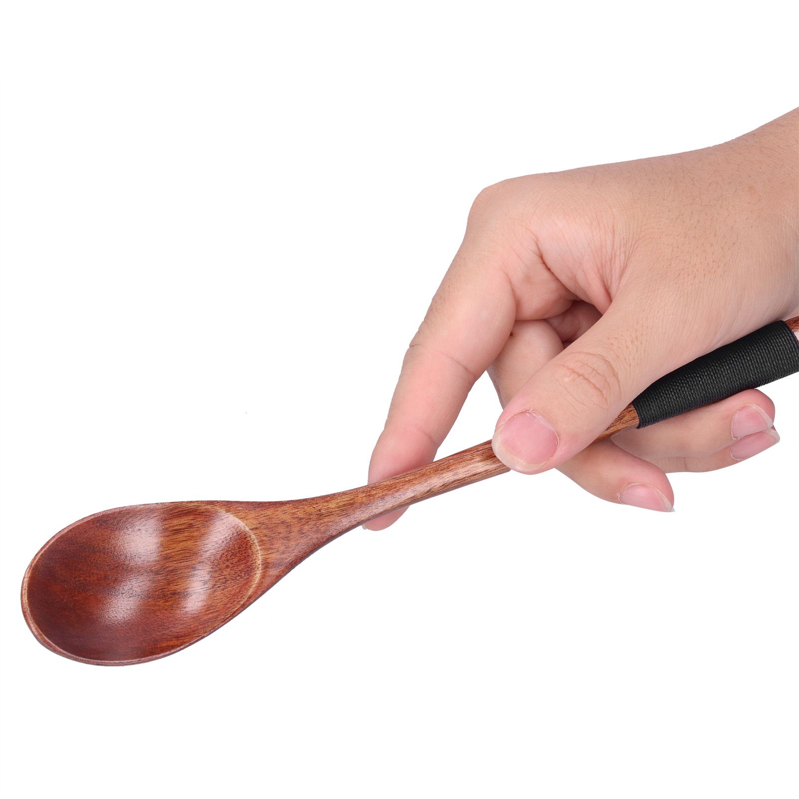 Japanese Style Cutlery Set Wooden Spoon Fork Soup Teaspoon Kitchen Cooking view 15