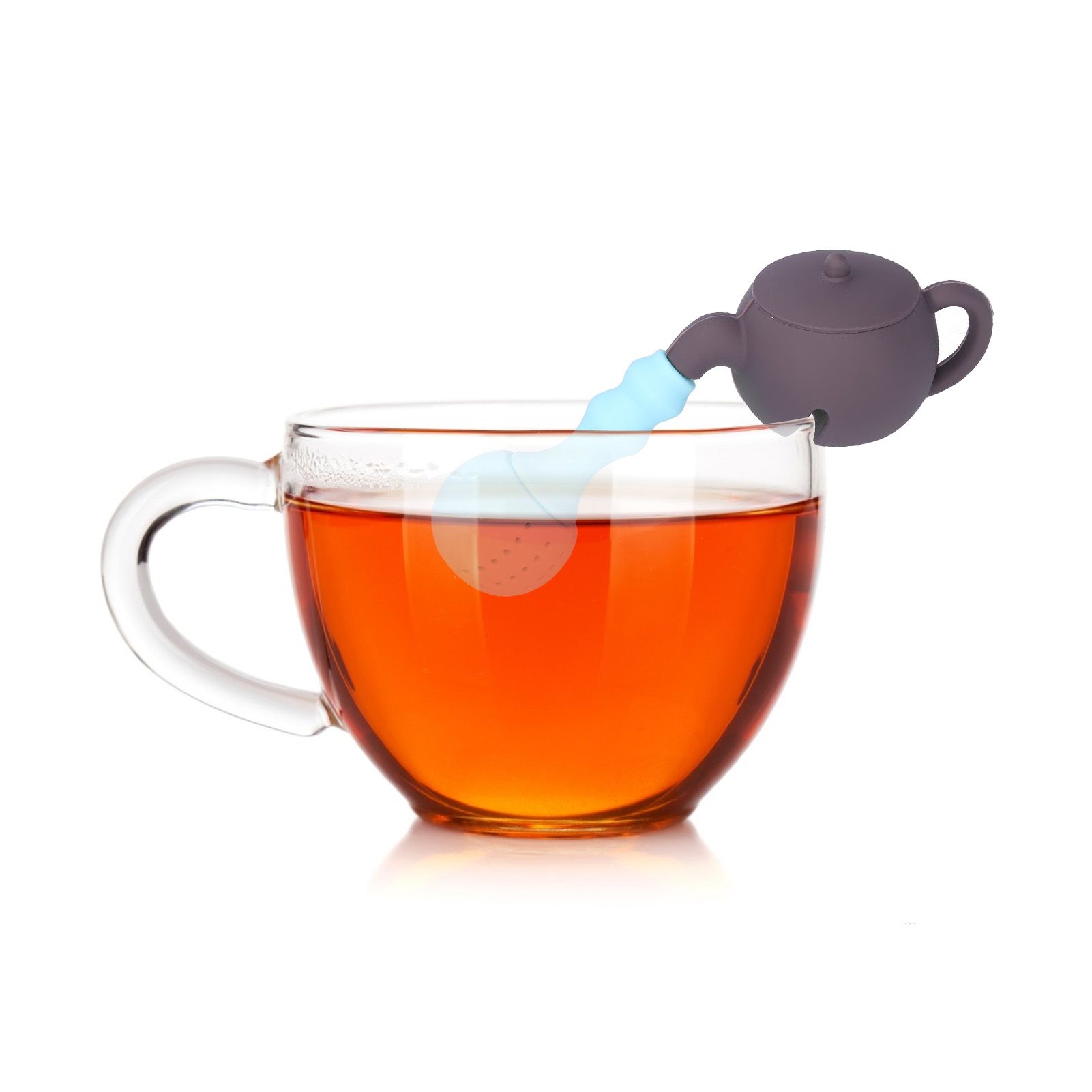 Silicone Tea Infuser Multifunction Teapot Shape Tea Leaf Strainer Filter Brown view 9