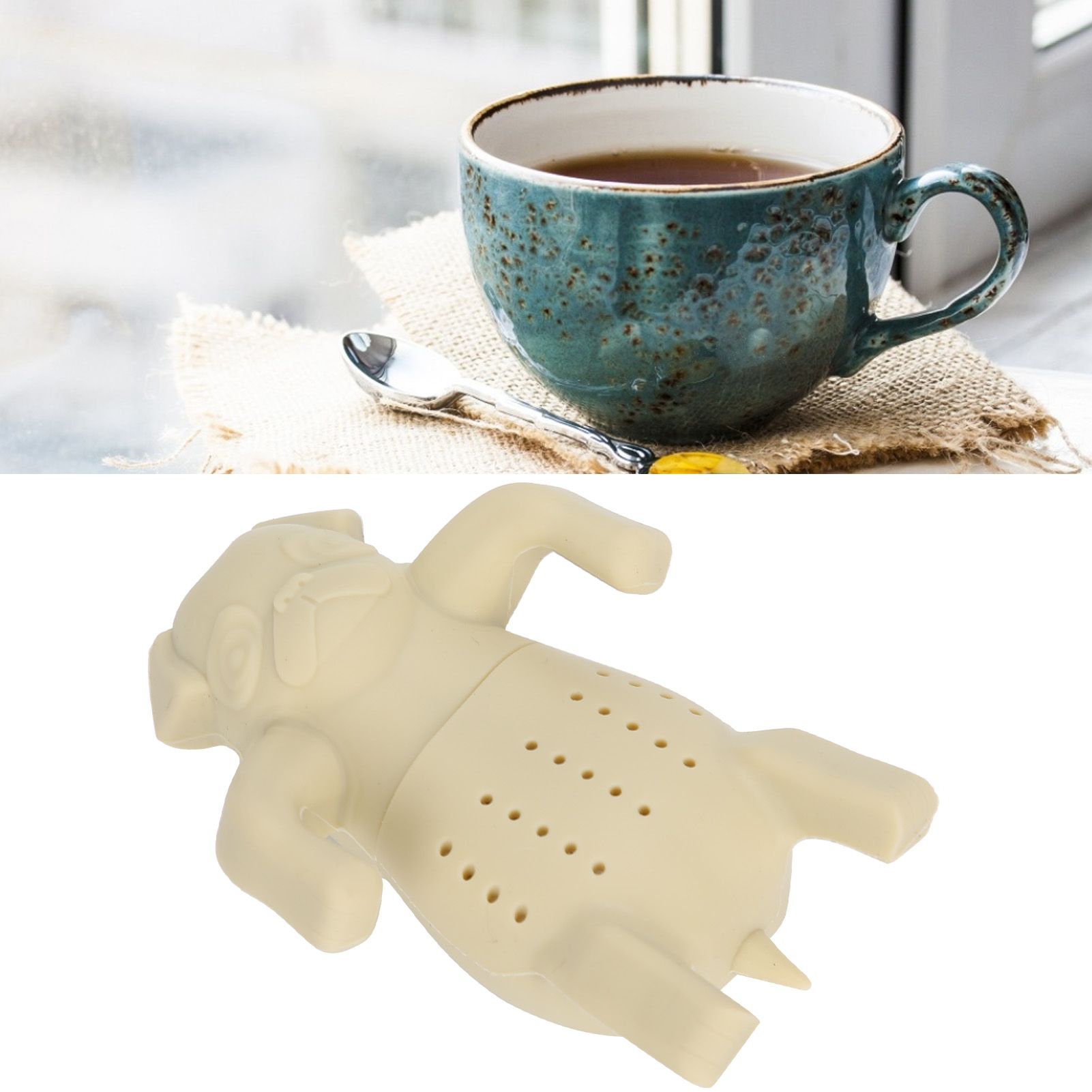 Cute Dog Shape Tea Strainer Silicone Tea Leaf Infuser Filter for Home Office view 10