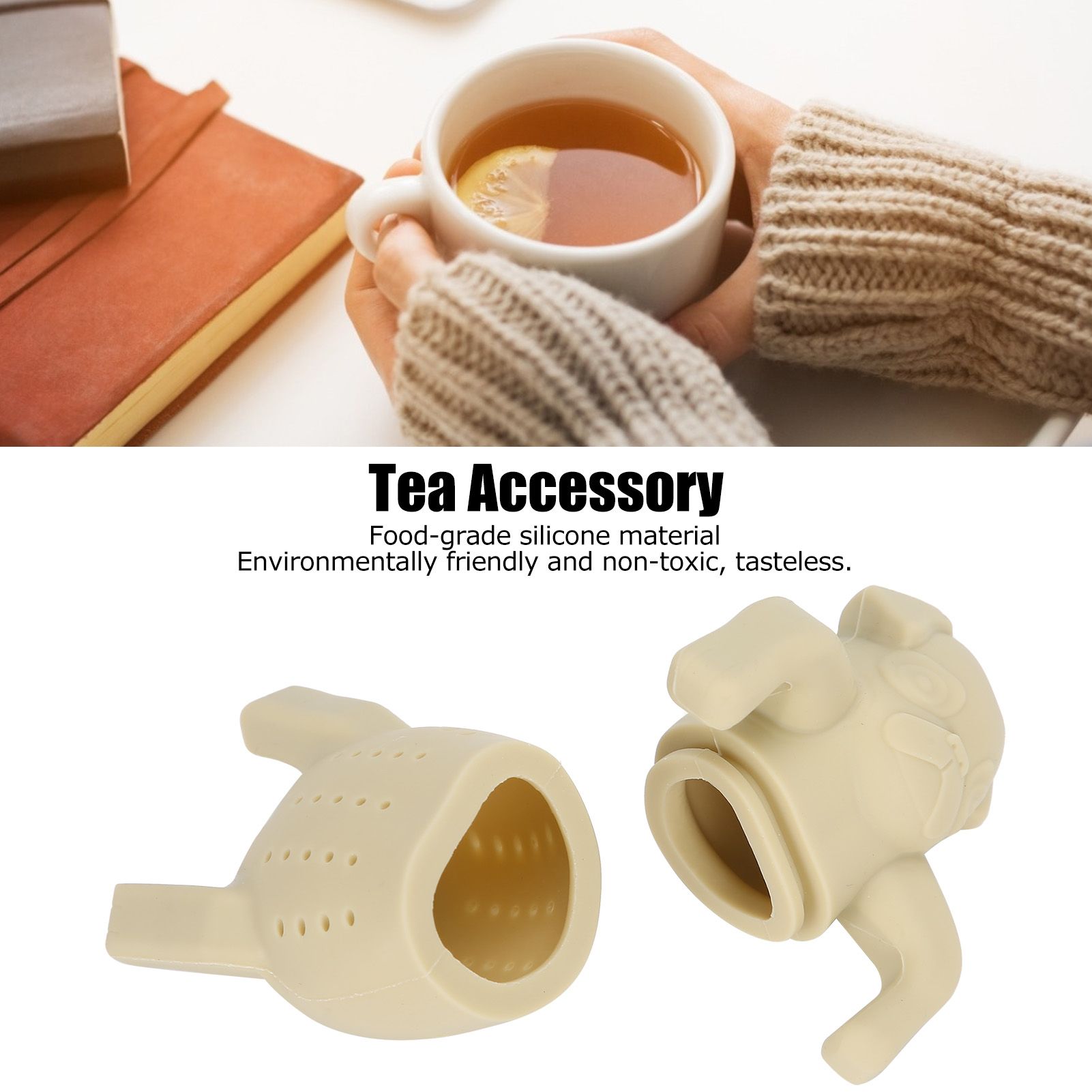 Cute Dog Shape Tea Strainer Silicone Tea Leaf Infuser Filter for Home Office view 12
