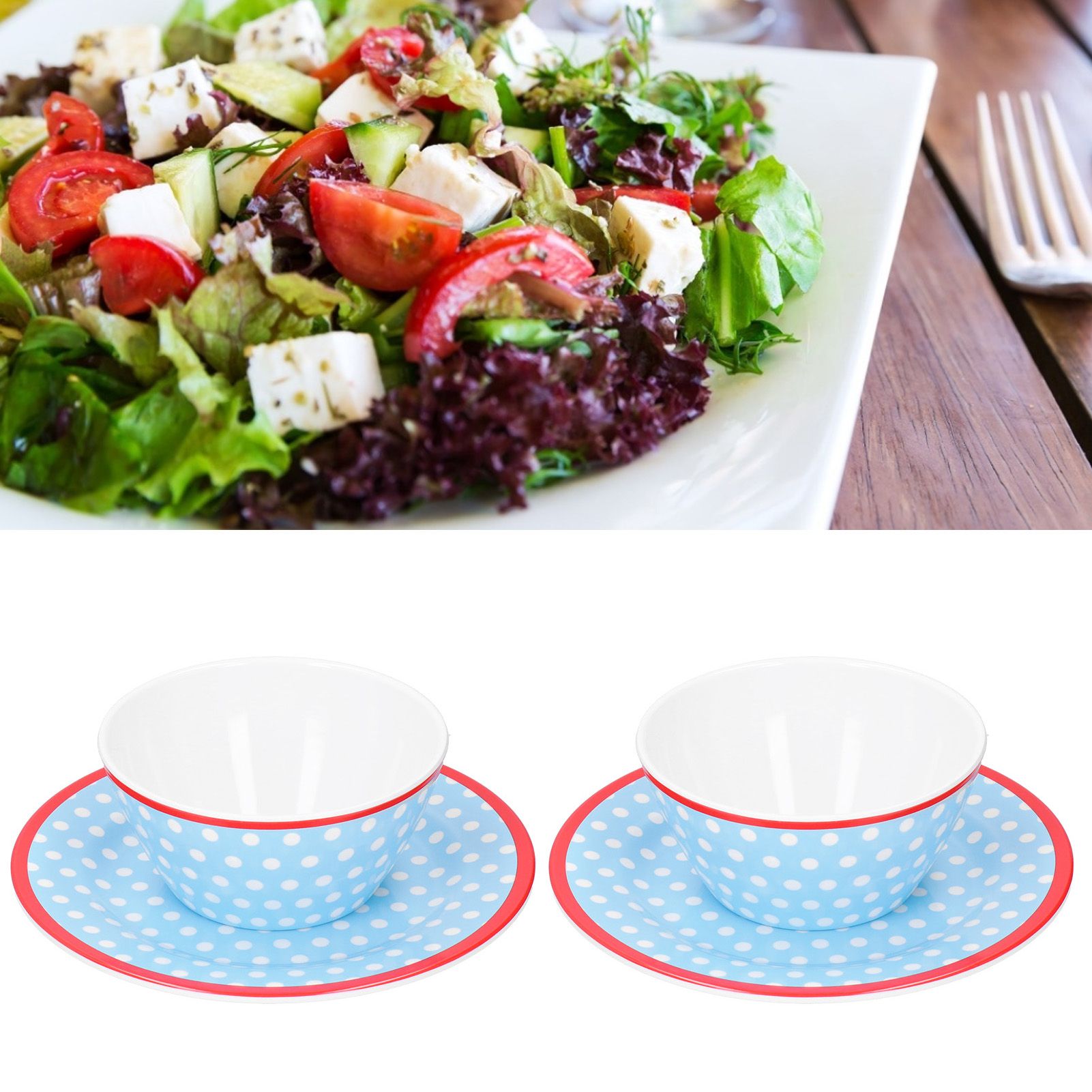 4Pcs/Set Salad Fruit Plate Dish Bowl Set Dinnerware Tableware for Home view 9