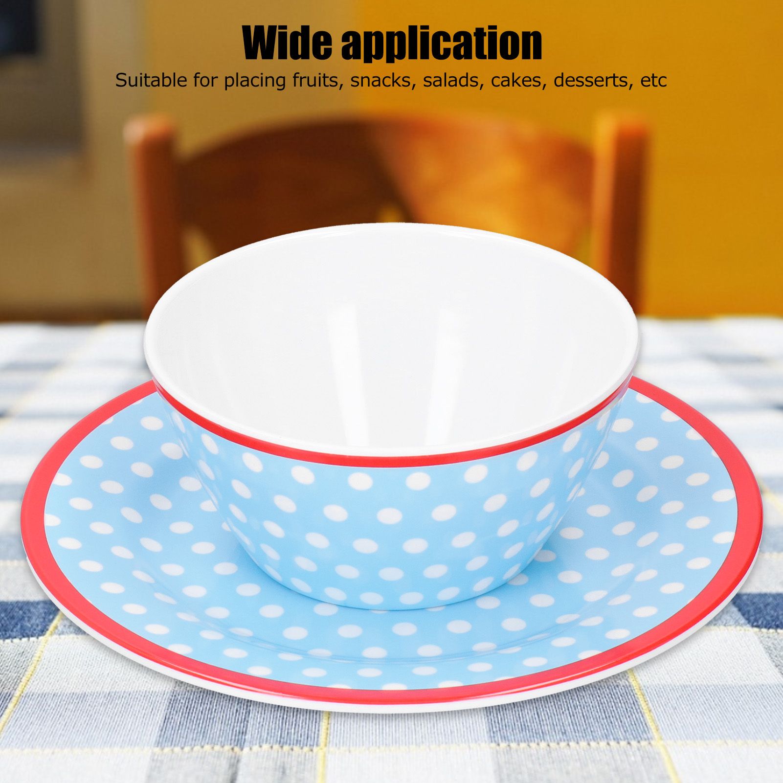 4Pcs/Set Salad Fruit Plate Dish Bowl Set Dinnerware Tableware for Home view 12